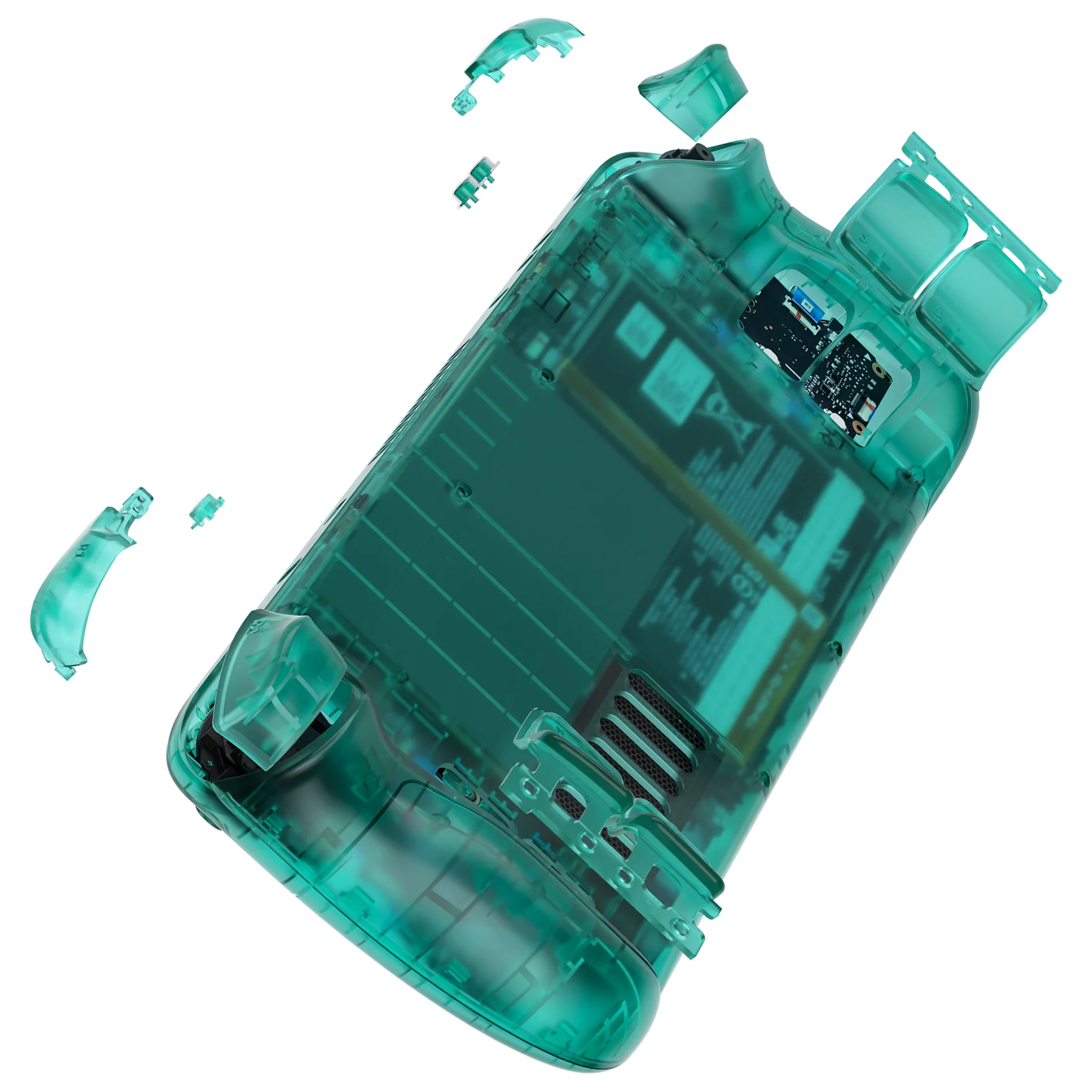 eXtremeRate Custom Full Set Shell with Buttons for Steam Deck LCD - Clear Emerald Green - Image 6