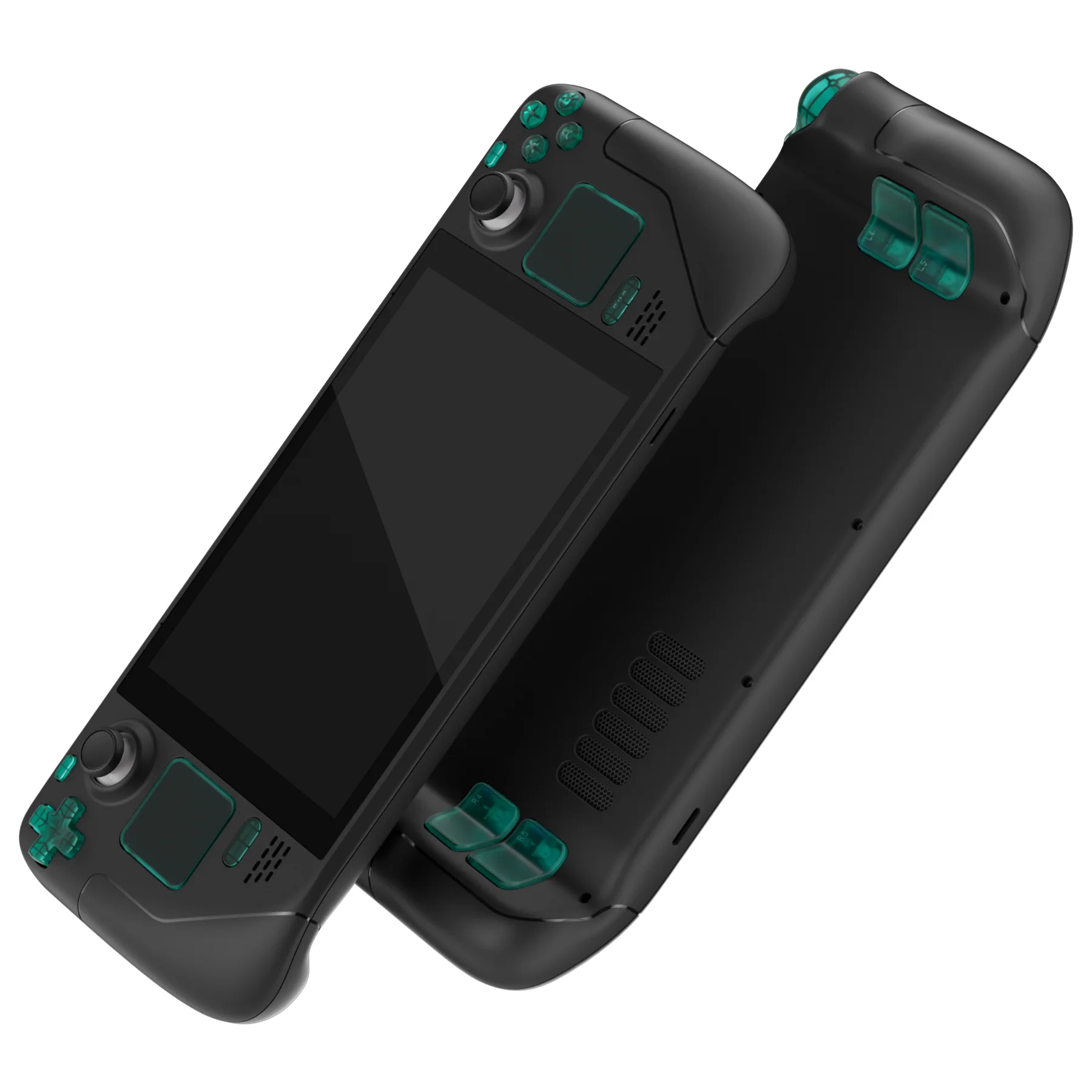 eXtremeRate Replacement Full Set Buttons for Steam Deck LCD - Clear Emerald Green - Image 12