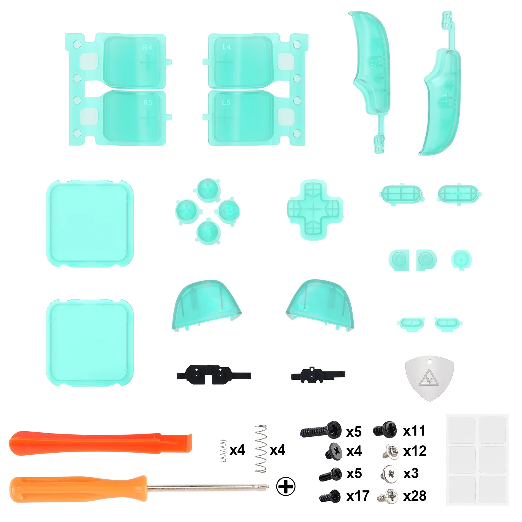 eXtremeRate Replacement Full Set Buttons for Steam Deck LCD - Clear Emerald Green - Image 2