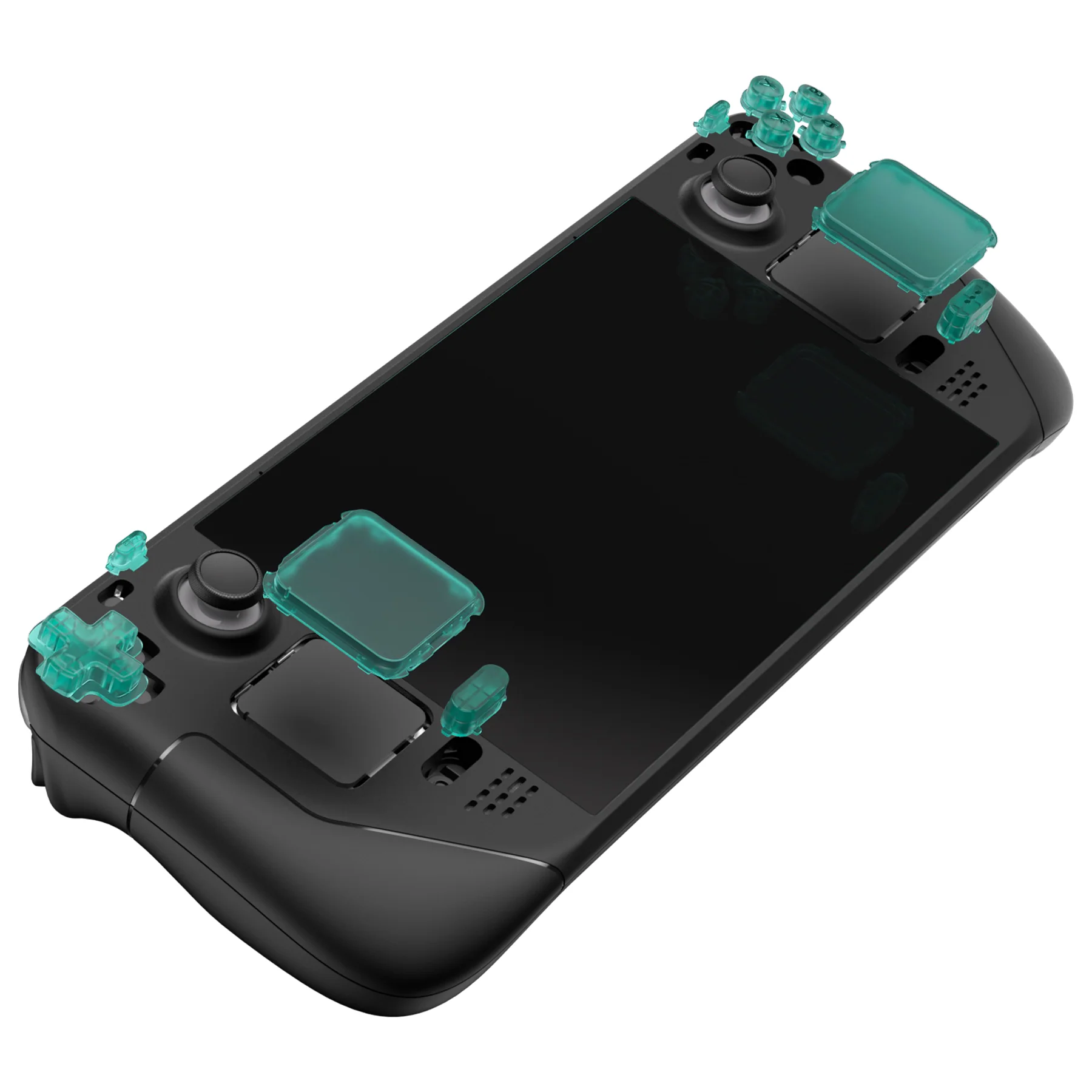 eXtremeRate Replacement Full Set Buttons for Steam Deck LCD - Clear Emerald Green - Image 5