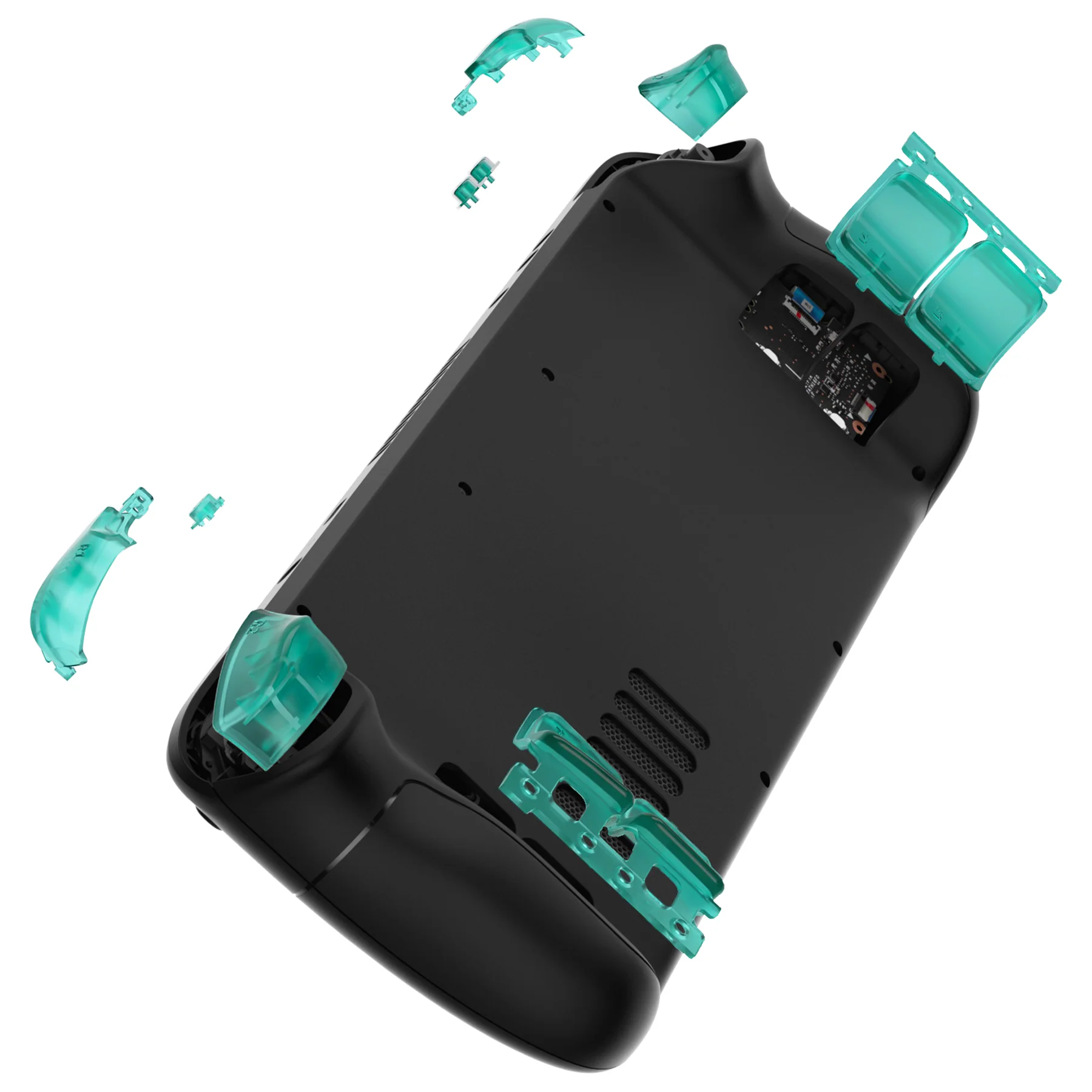 eXtremeRate Replacement Full Set Buttons for Steam Deck LCD - Clear Emerald Green - Image 6