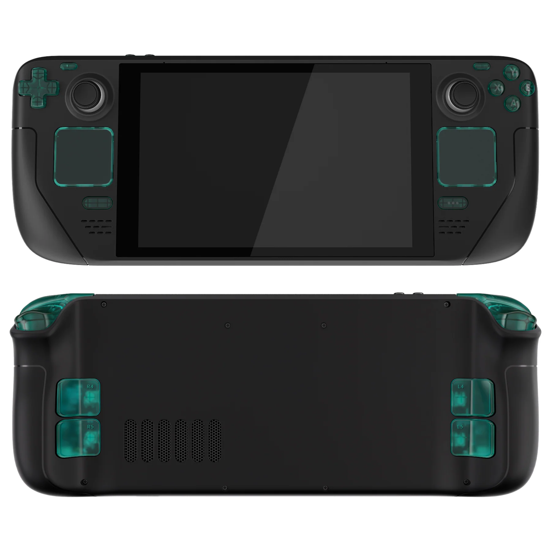 eXtremeRate Replacement Full Set Buttons for Steam Deck LCD - Clear Emerald Green - Image 7
