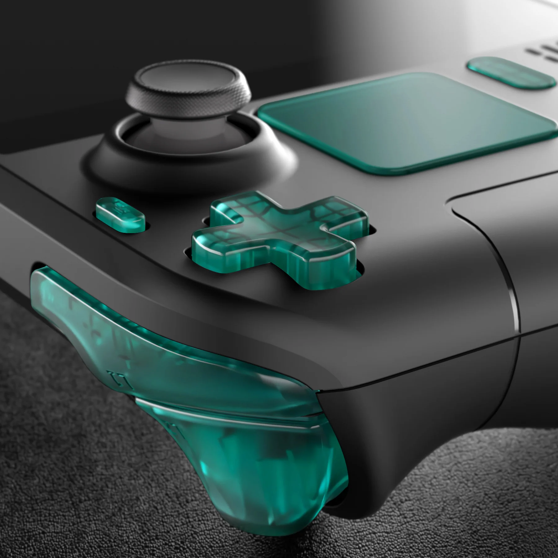 eXtremeRate Replacement Full Set Buttons for Steam Deck LCD - Clear Emerald Green - Image 9
