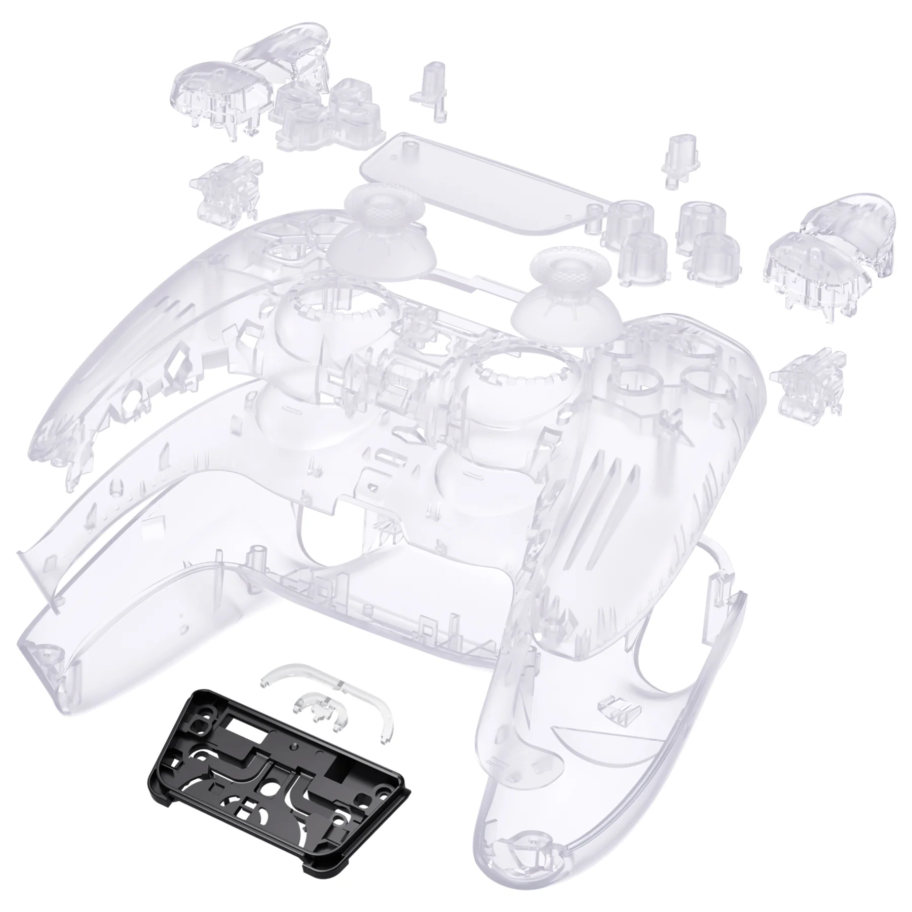 eXtremeRate Replacement Full Set Shells with Buttons Compatible with PS5 Controller BDM-030/040/050 - Clear - Image 6