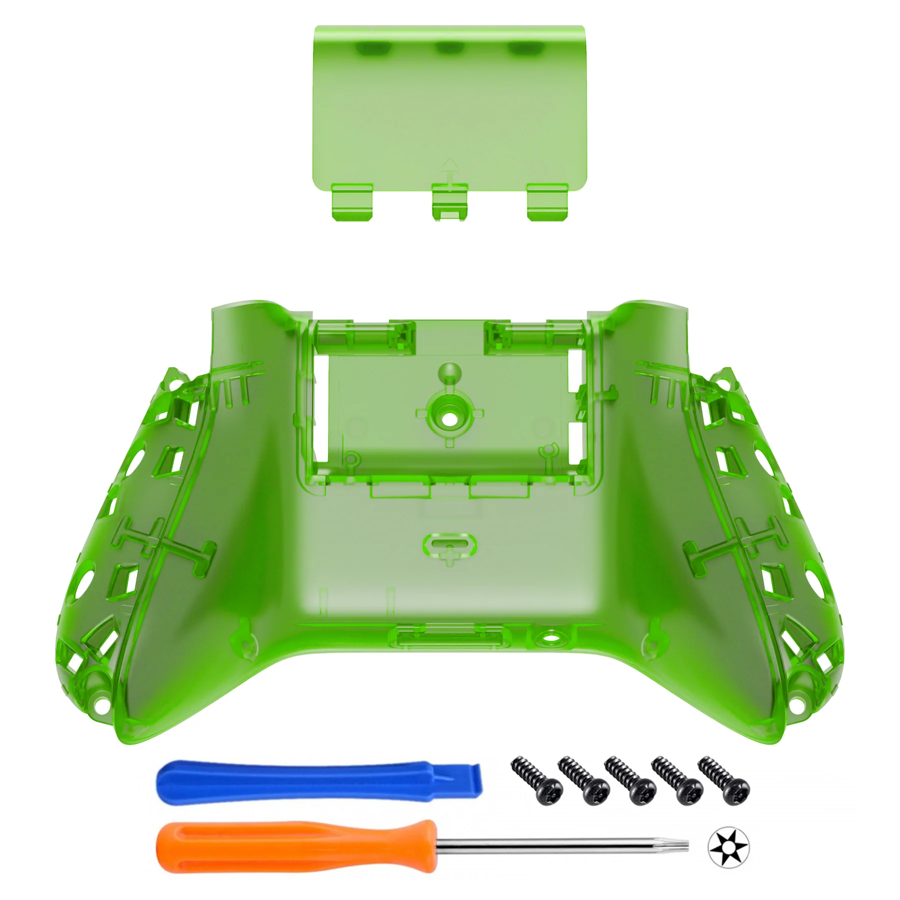 eXtremeRate Replacement Bottom Shell with Battery Cover for Xbox Series X & S Controller - Clear Green - Image 2