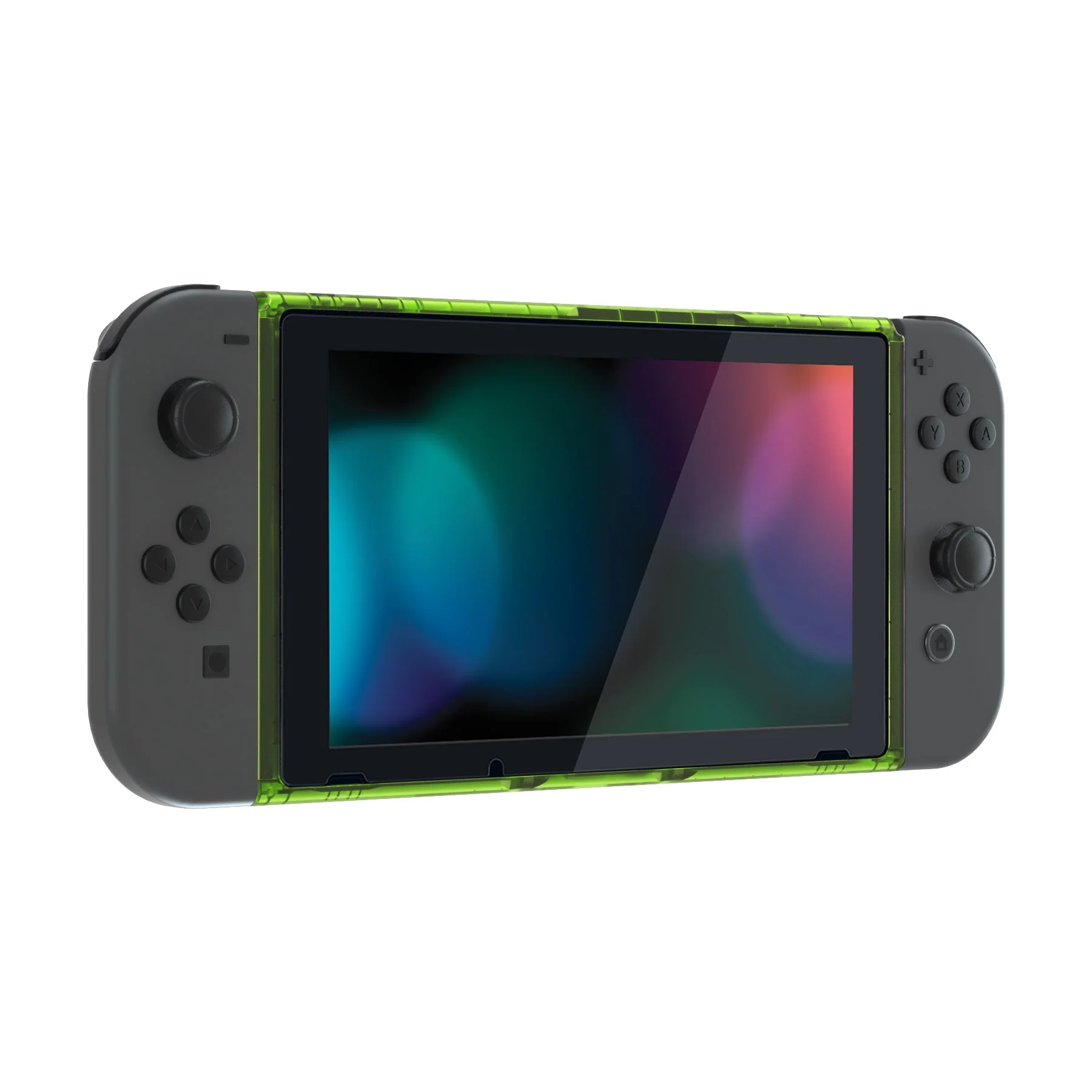 eXtremeRate DIY Replacement Housing Shell Front Frame with Volume Up Down Power Buttons for NS Switch Console - Clear Green - Image 4