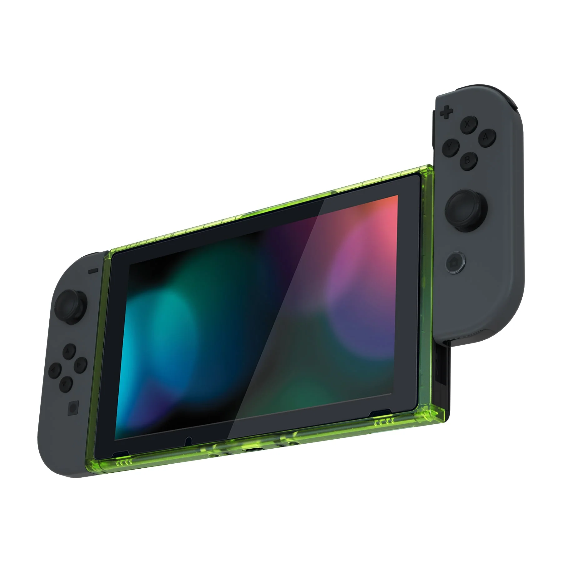 eXtremeRate DIY Replacement Housing Shell Front Frame with Volume Up Down Power Buttons for NS Switch Console - Clear Green - Image 5