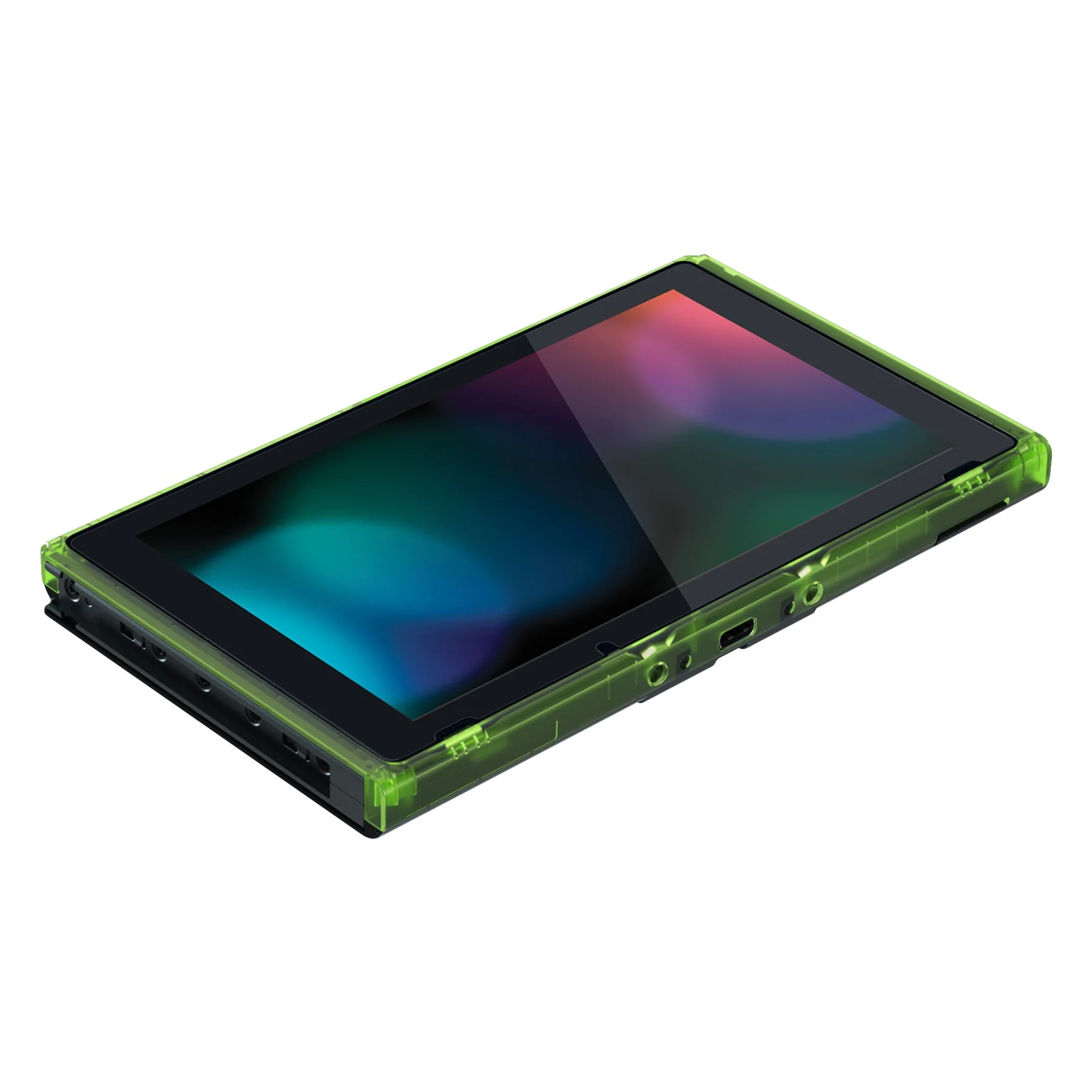 eXtremeRate DIY Replacement Housing Shell Front Frame with Volume Up Down Power Buttons for NS Switch Console - Clear Green - Image 6
