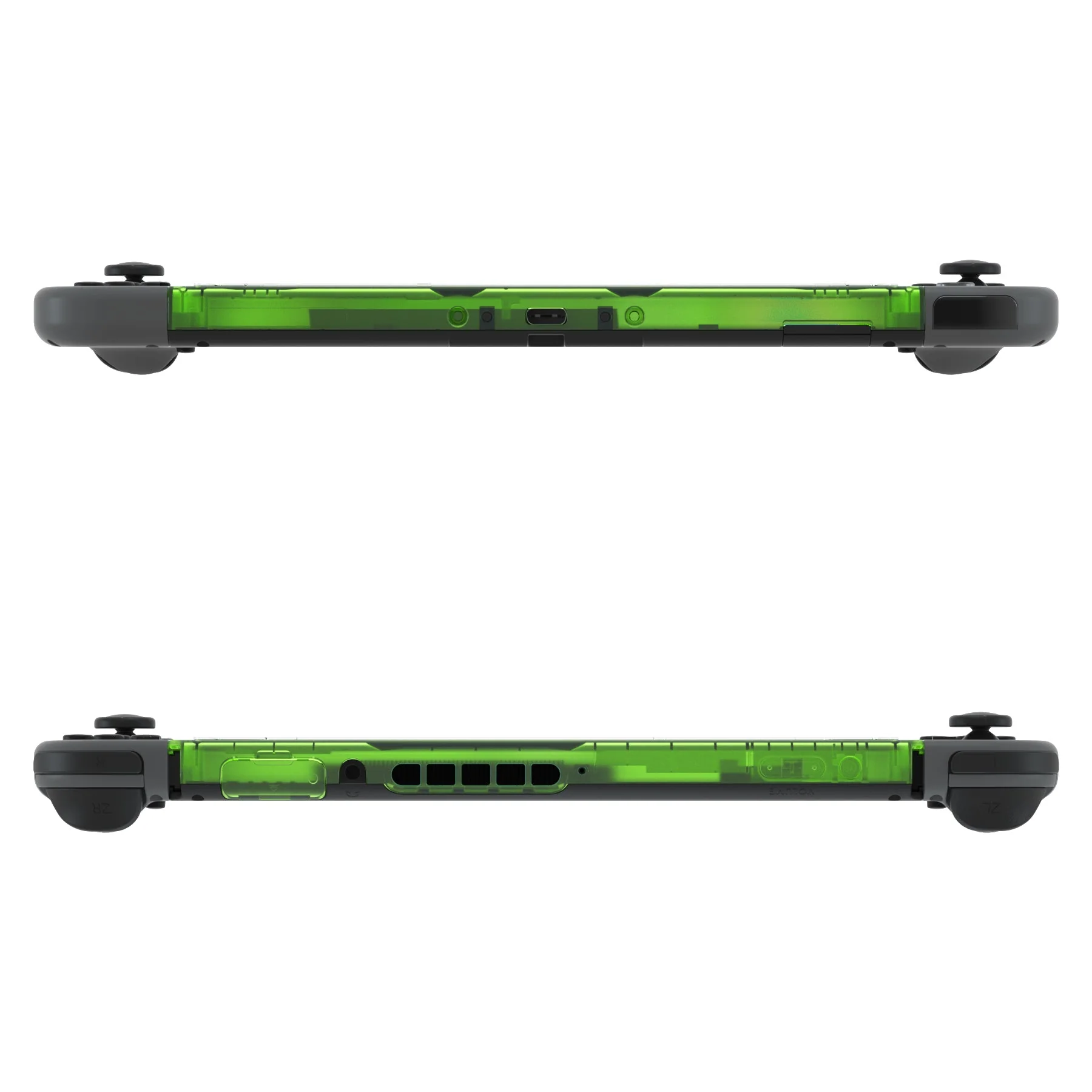 eXtremeRate DIY Replacement Housing Shell Front Frame with Volume Up Down Power Buttons for NS Switch Console - Clear Green - Image 7