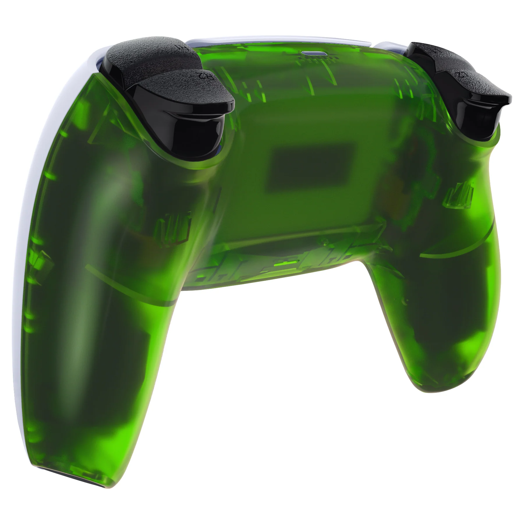 eXtremeRate Replacement Back Housing Bottom Shell Compatible with PS5 Controller BDM-010/020/030/040/050 - Clear Green - Image 4