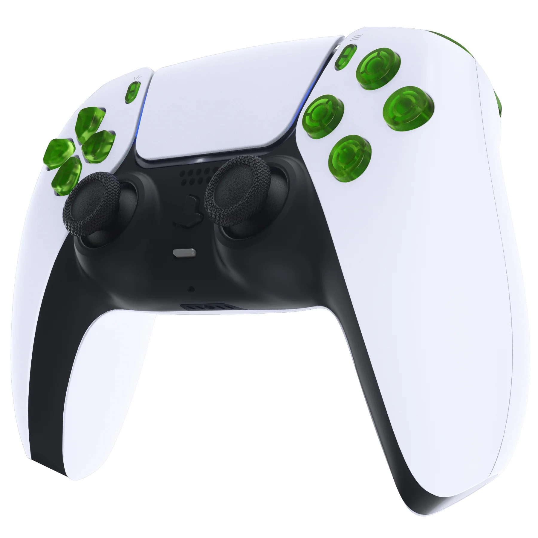 eXtremeRate Replacement Full Set Buttons Compatible with PS5 Controller BDM-010/020 - Clear Green - Image 4