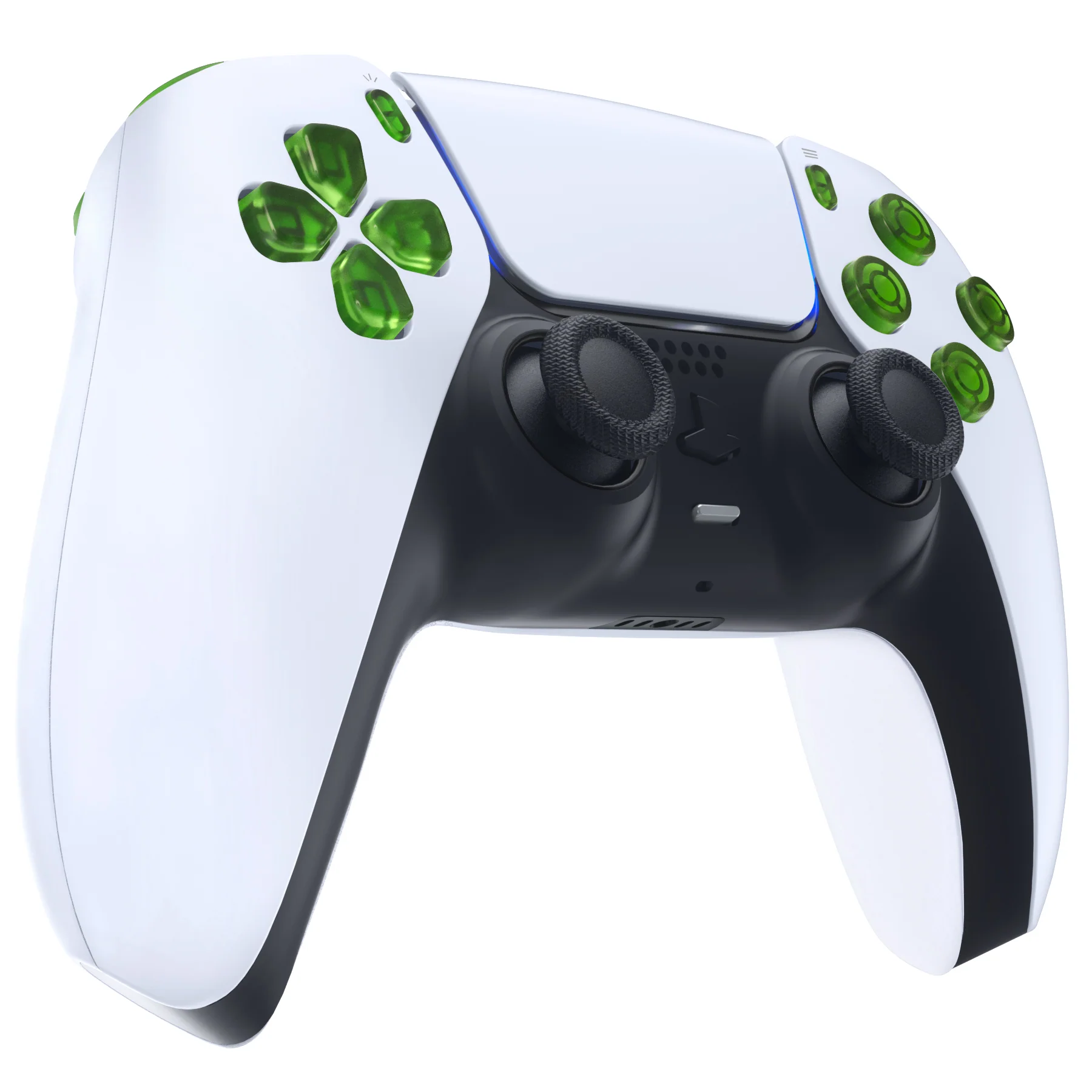 eXtremeRate Replacement Full Set Buttons Compatible with PS5 Controller BDM-010/020 - Clear Green - Image 5