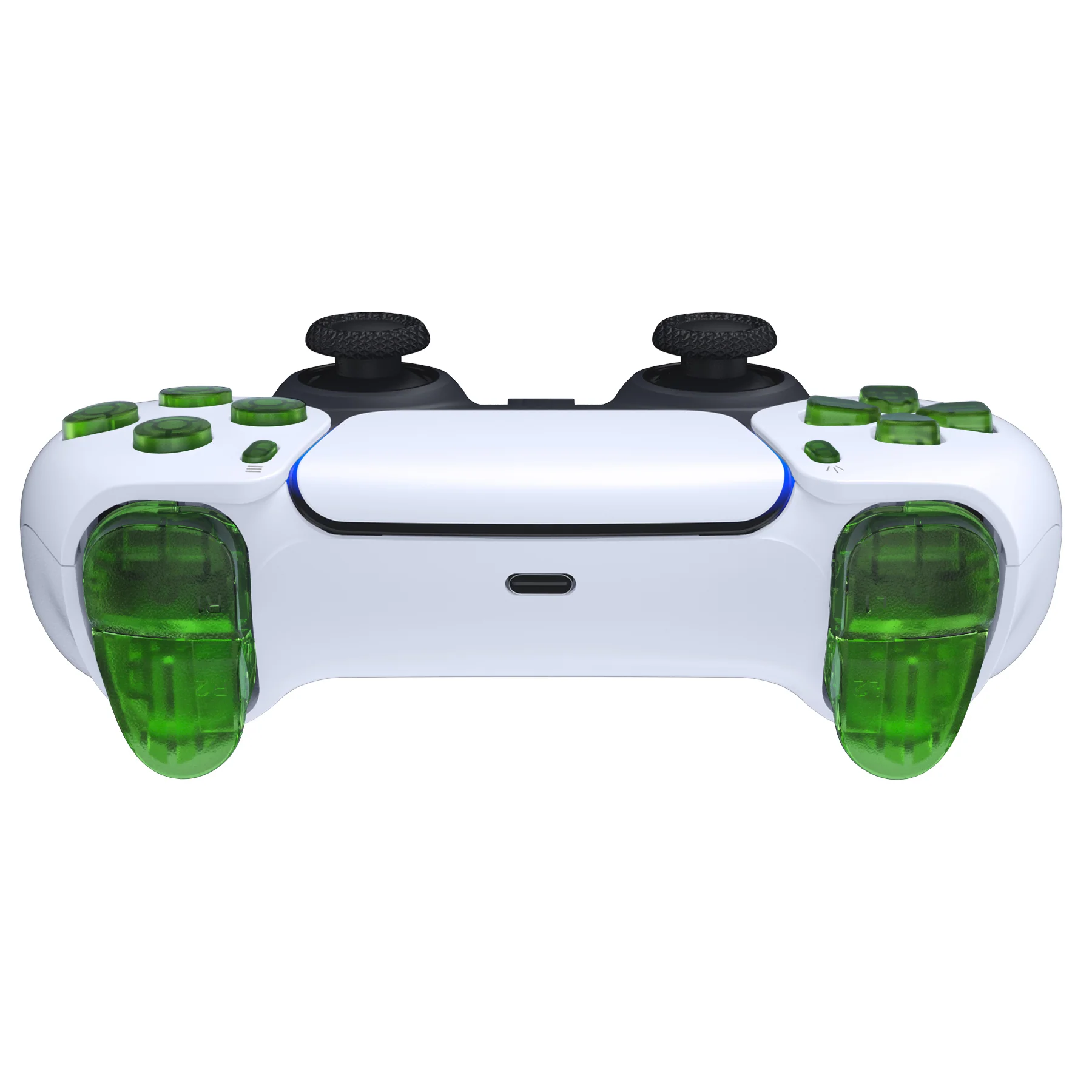 eXtremeRate Replacement Full Set Buttons Compatible with PS5 Controller BDM-010/020 - Clear Green - Image 7