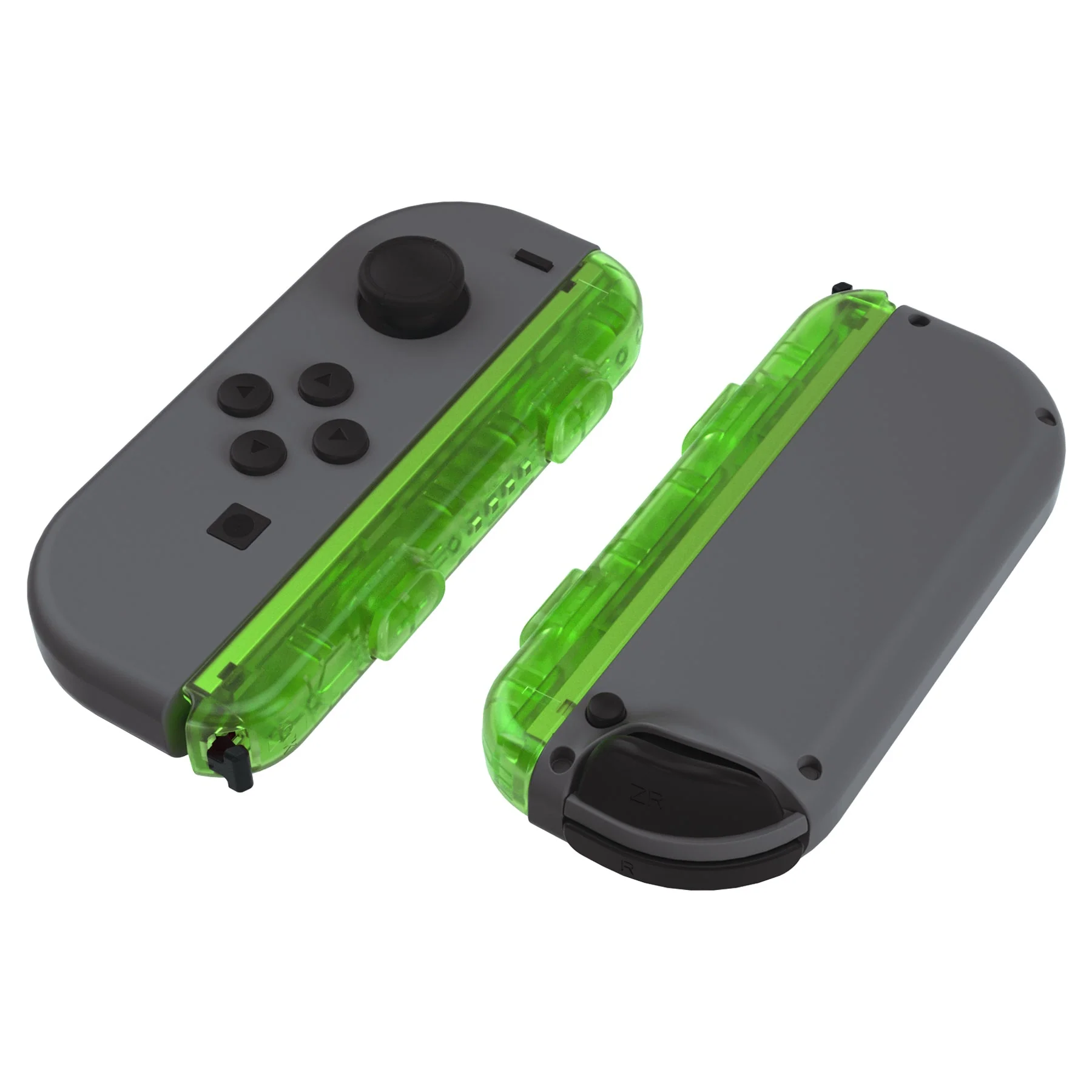 eXtremeRate 2 Pack Custom Replacement shell for Joycon Strap of NS Switch - Clear Green - Image 4