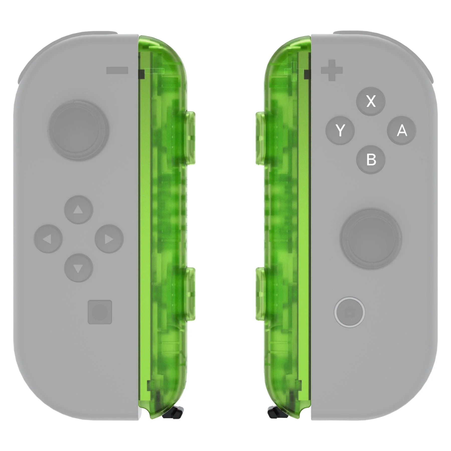 eXtremeRate 2 Pack Custom Replacement shell for Joycon Strap of NS Switch - Clear Green - Image 5