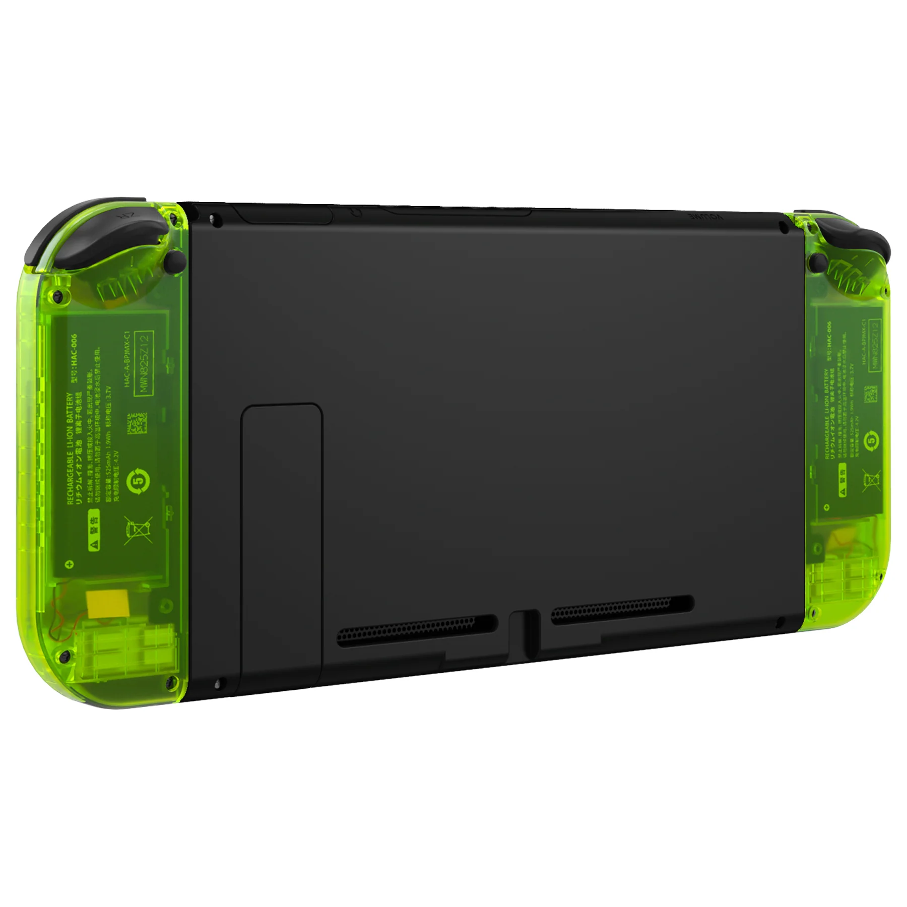 eXtremeRate Dpad Version Replacement Full Set Shell Case with Buttons for Joycon of NS Switch - Clear Lime Green - Image 7