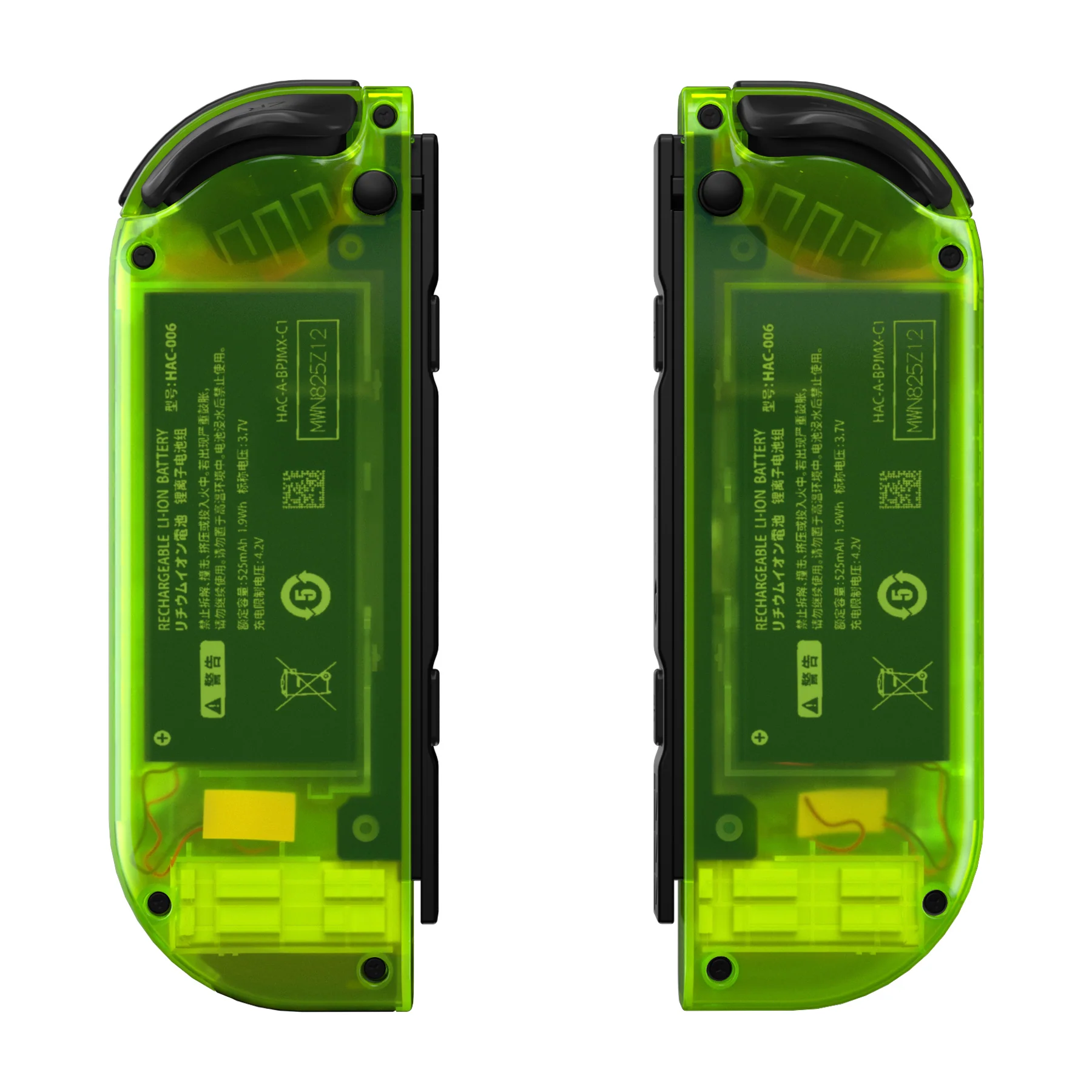 eXtremeRate Dpad Version Replacement Full Set Shell Case with Buttons for Joycon of NS Switch - Clear Lime Green - Image 9