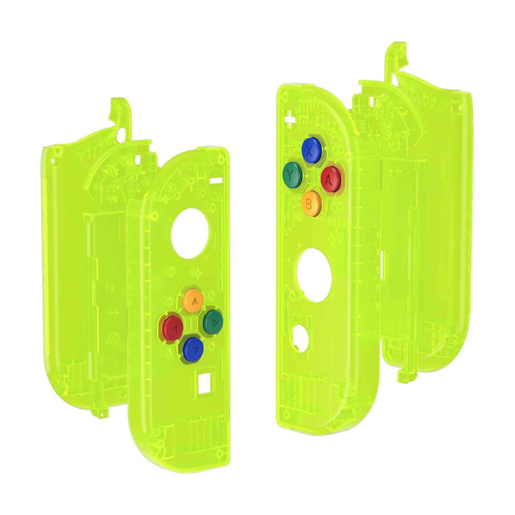 eXtremeRate Replacement Full Set Shell Case with Buttons for Joycon of NS Switch - Clear Lime Green - Image 8
