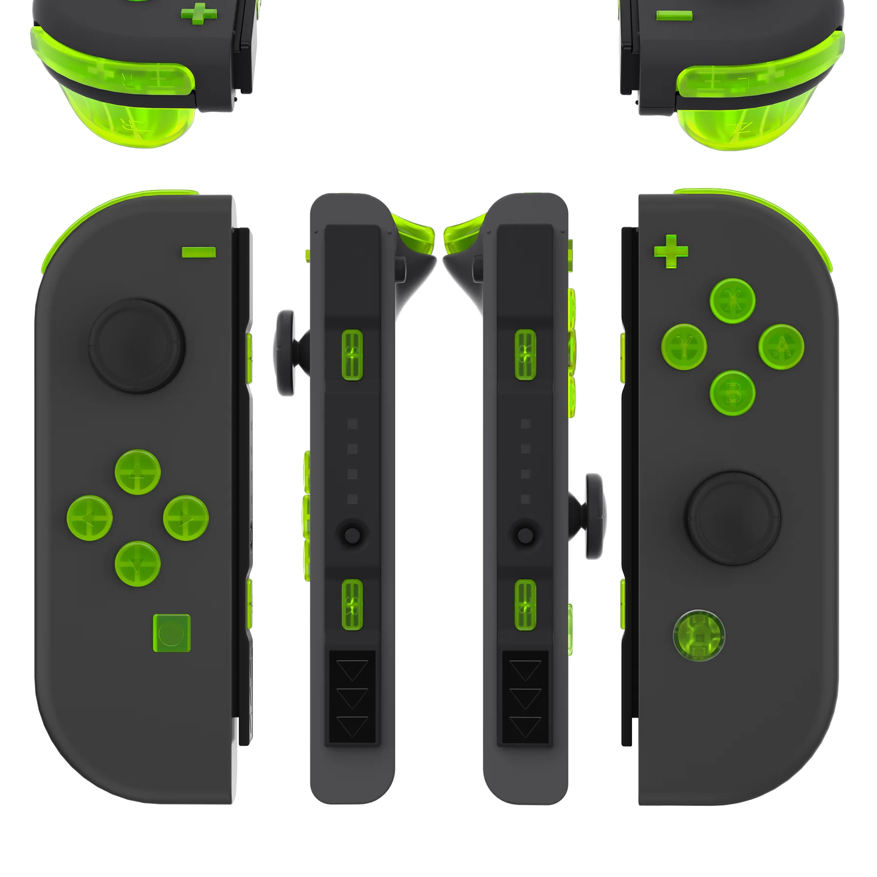 eXtremeRate Replacement Full Set Buttons for Joycon of NS Switch - Clear Lime Green - Image 3