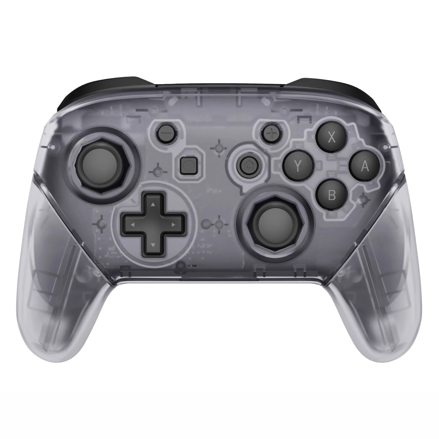 eXtremeRate Octagonal Gated Sticks Design Replacement Full Set Shell Faceplate Backplate Handles for Nintendo Switch Pro - Clear - Image 4
