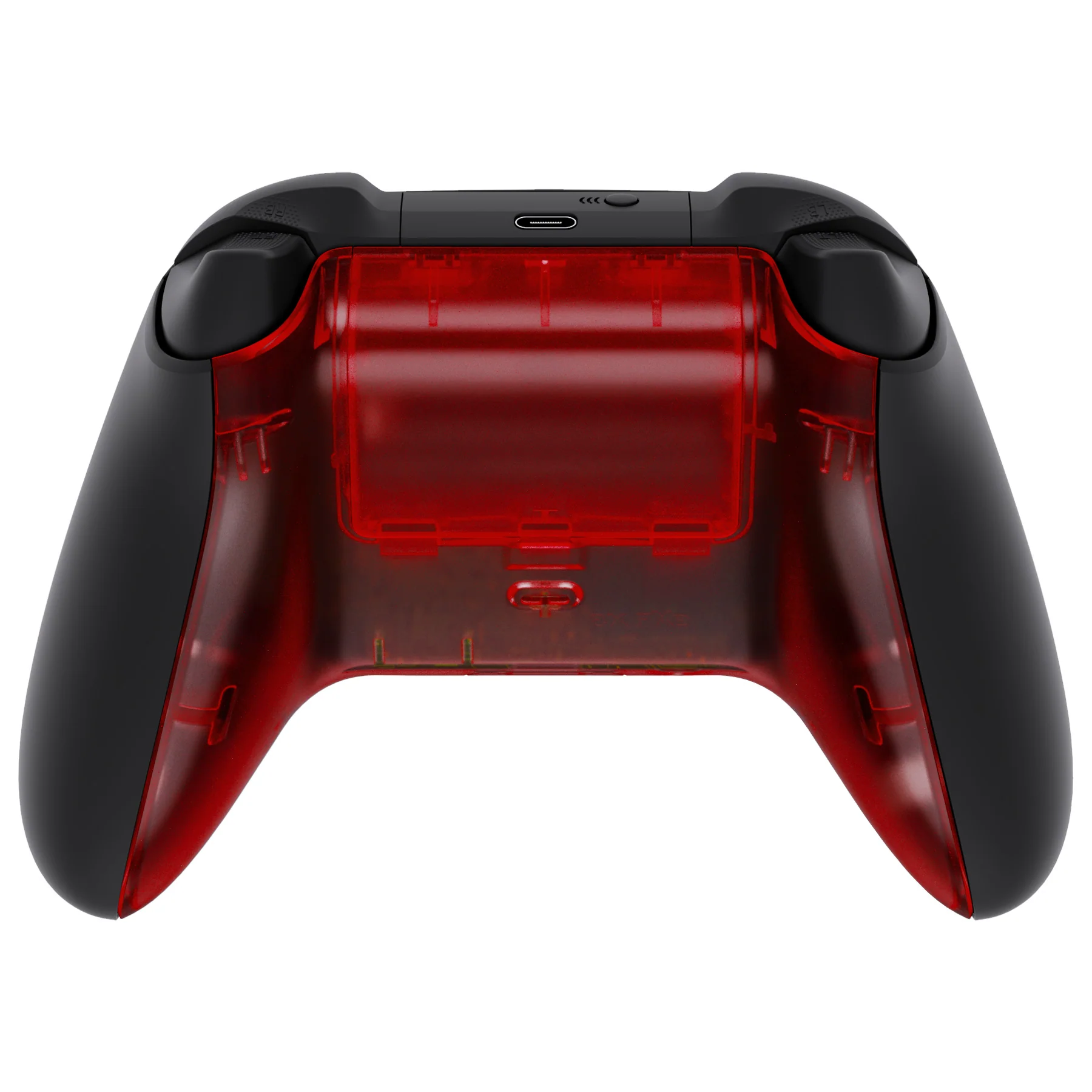 eXtremeRate Replacement Bottom Shell with Battery Cover for Xbox Series X & S Controller - Clear Red - Image 4