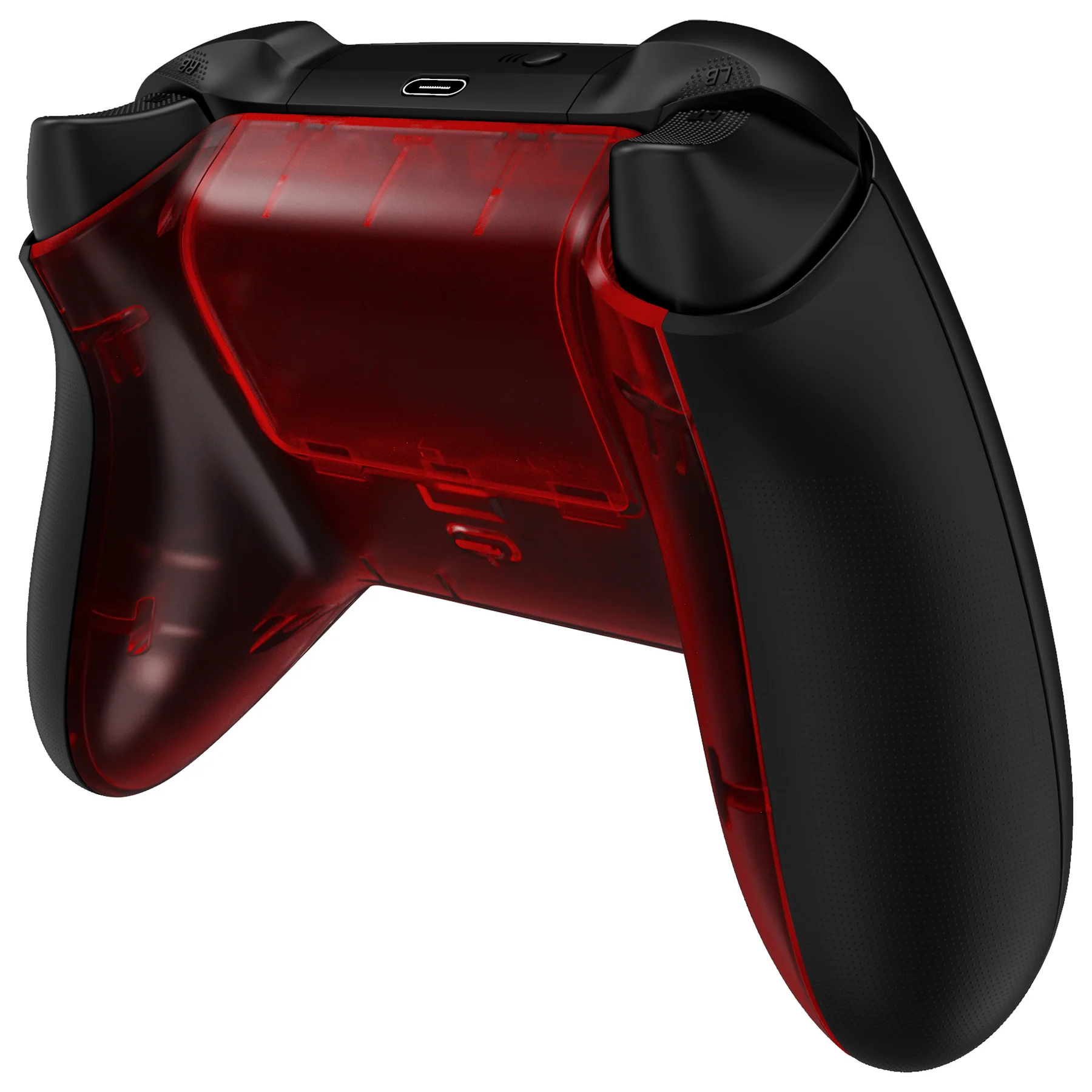 eXtremeRate Replacement Bottom Shell with Battery Cover for Xbox Series X & S Controller - Clear Red - Image 6