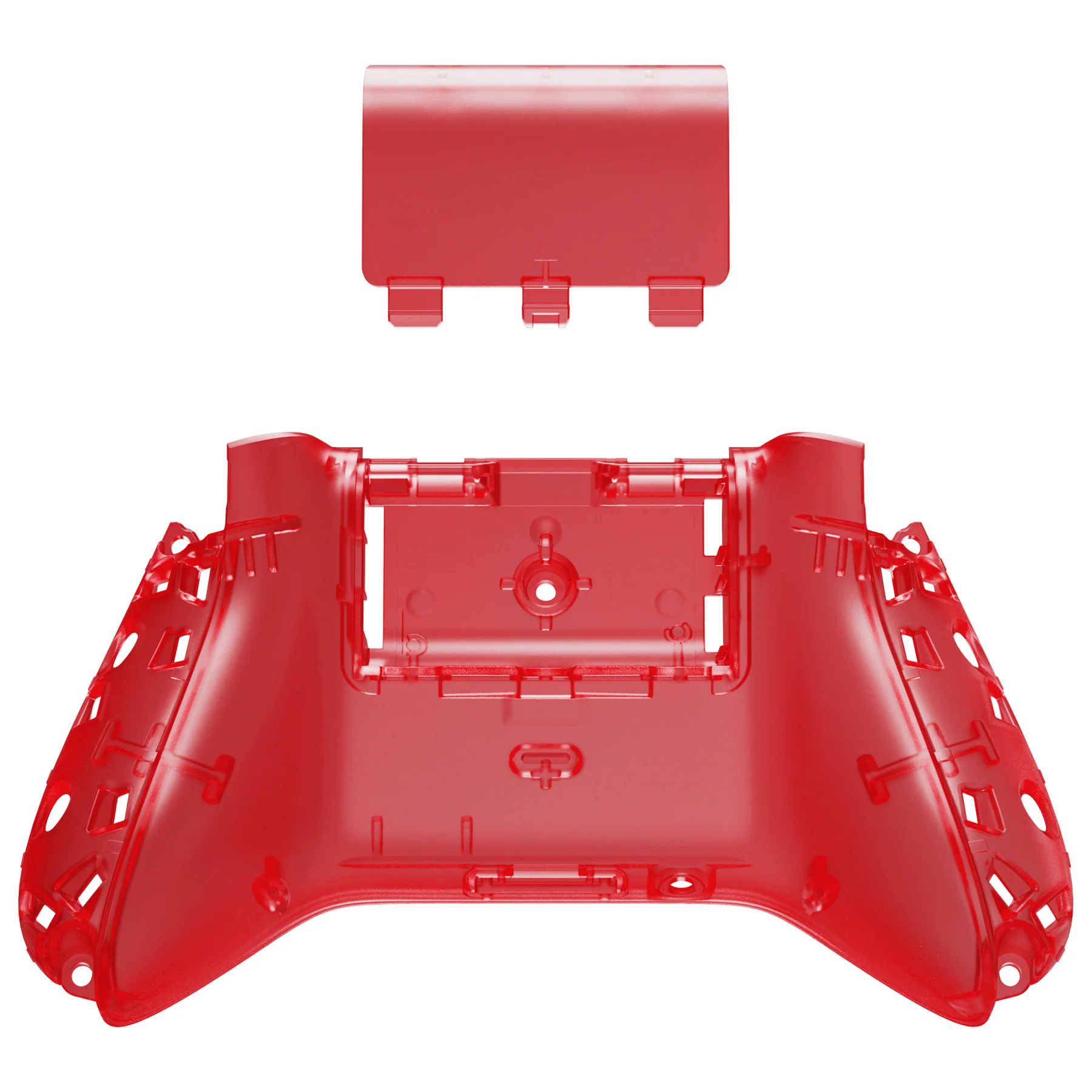 eXtremeRate Replacement Bottom Shell with Battery Cover for Xbox Series X & S Controller - Clear Red - Image 8