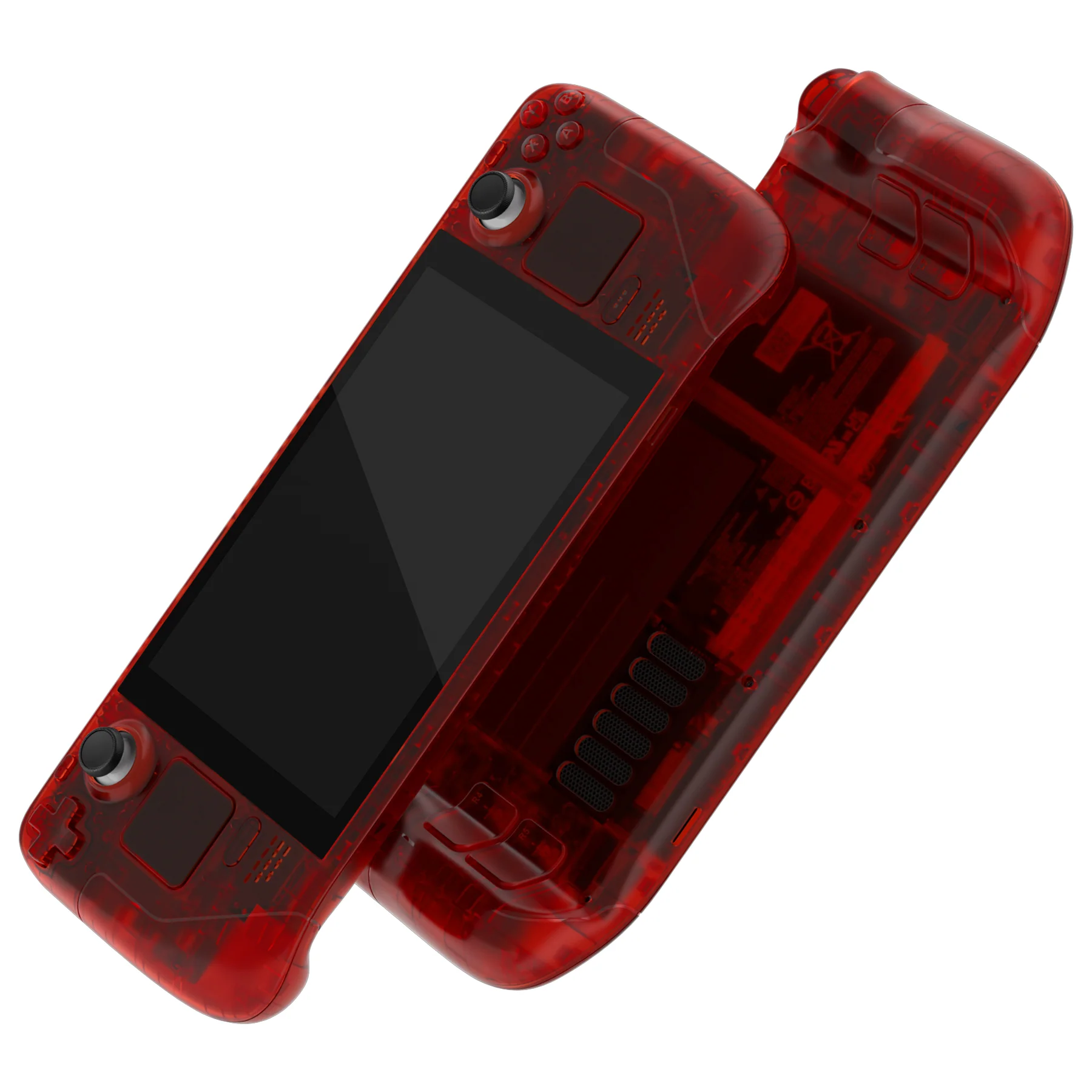 eXtremeRate Custom Full Set Shell with Buttons for Steam Deck LCD - Clear Red - Image 2