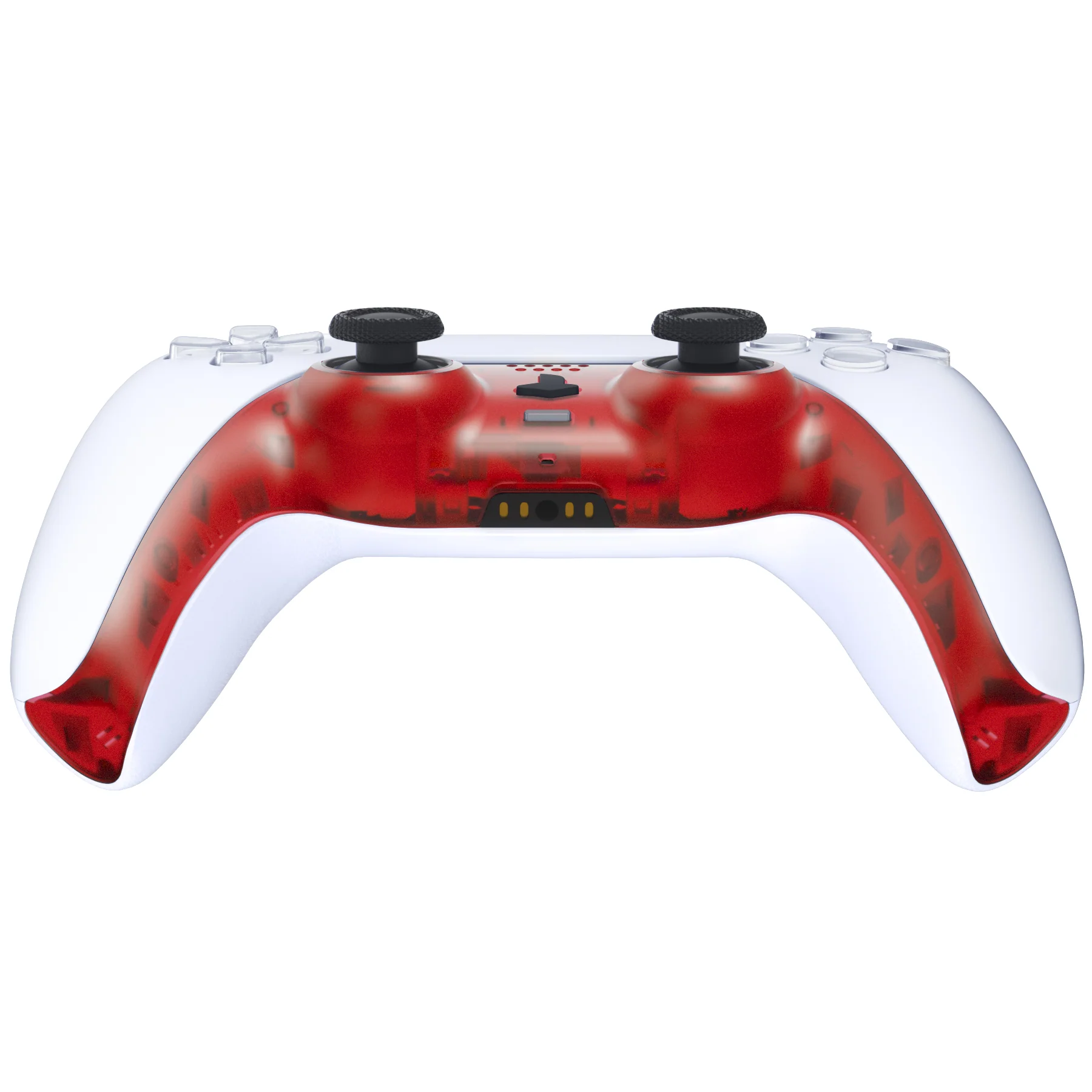 eXtremeRate Replacement Decorative Trim Shell with Accent Rings Compatible with PS5 Controller BDM-010/020/030/040/050 - Clear Red - Image 6