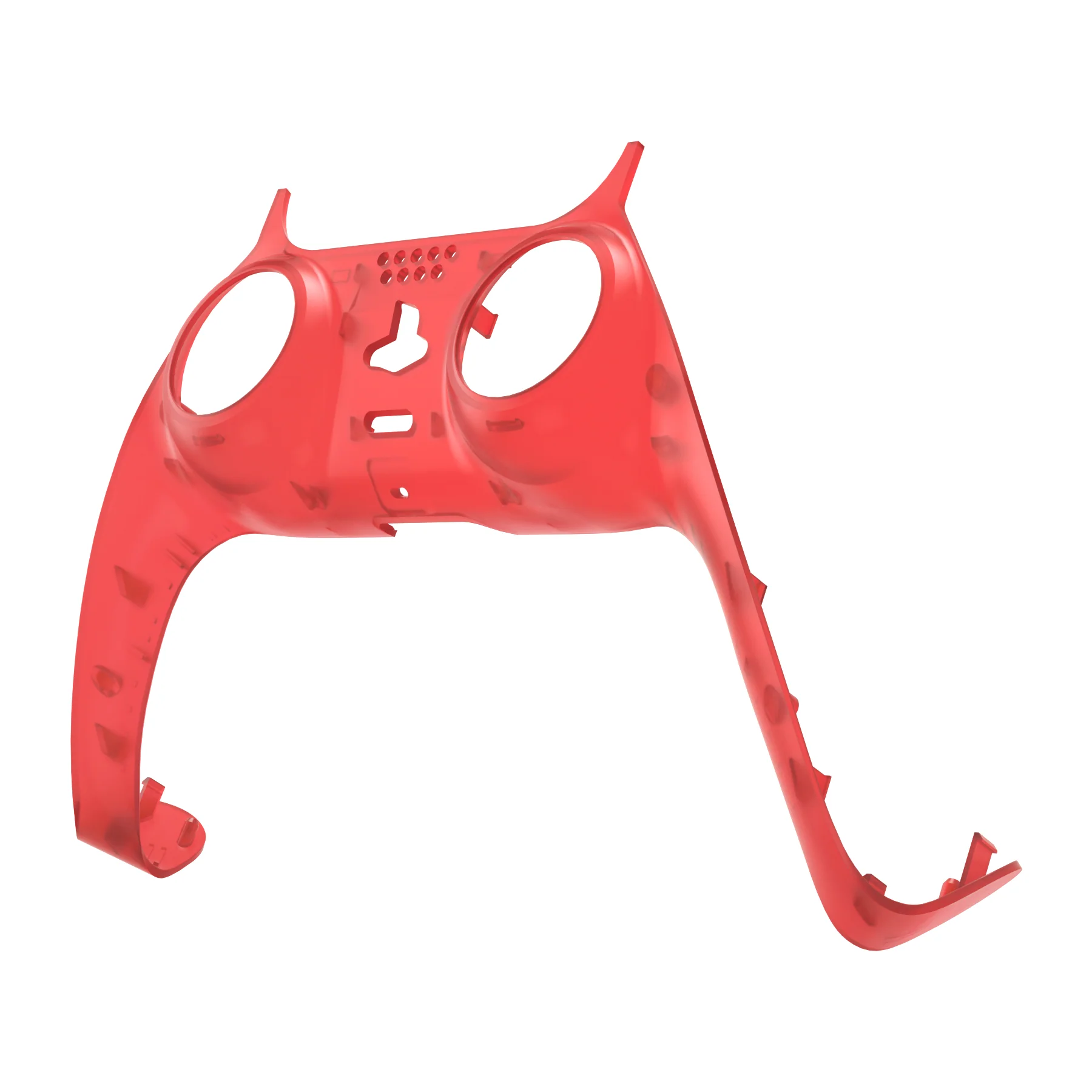 eXtremeRate Replacement Decorative Trim Shell with Accent Rings Compatible with PS5 Controller BDM-010/020/030/040/050 - Clear Red - Image 8