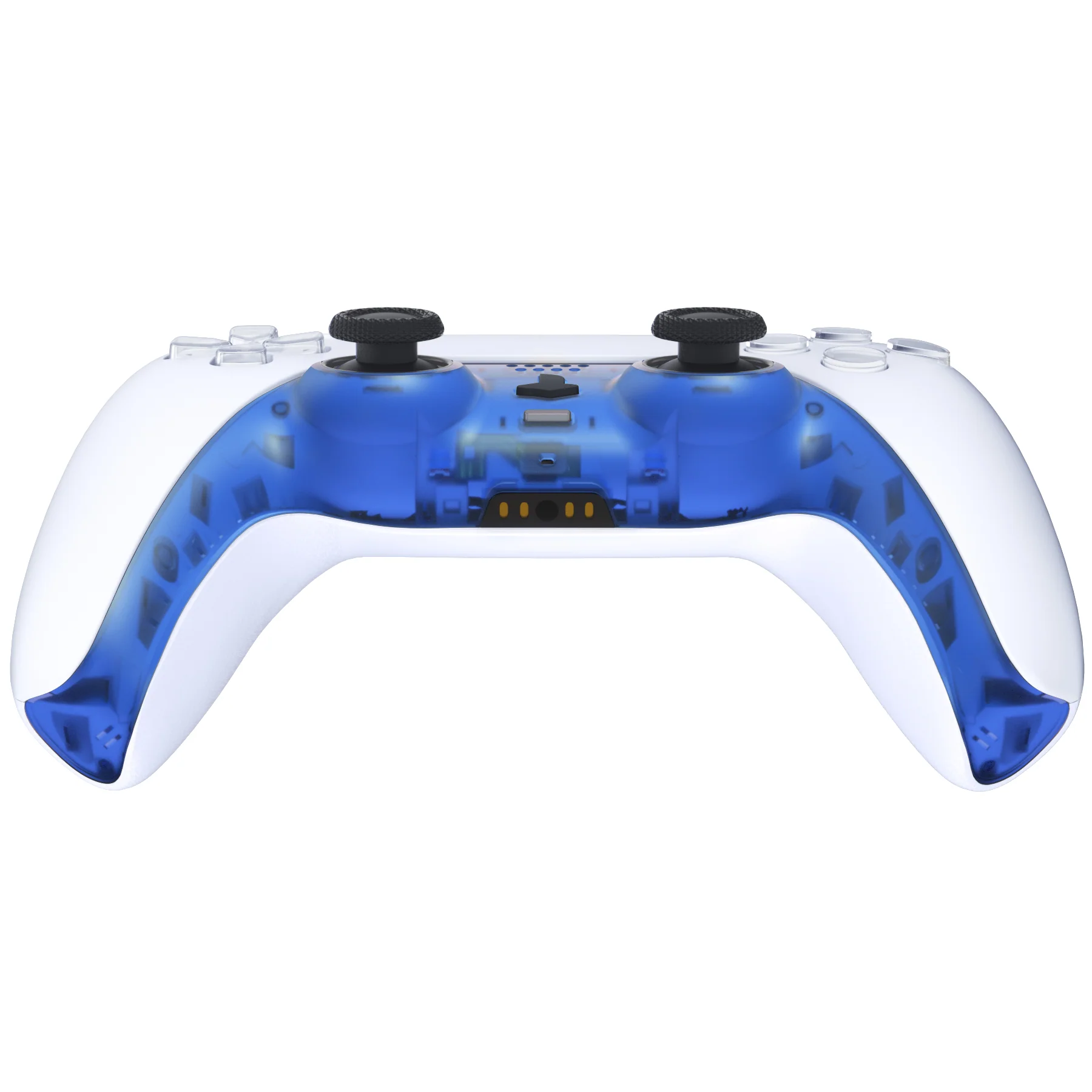 eXtremeRate Replacement Decorative Trim Shell with Accent Rings Compatible with PS5 Controller BDM-010/020/030/040/050 - Clear Blue - Image 6