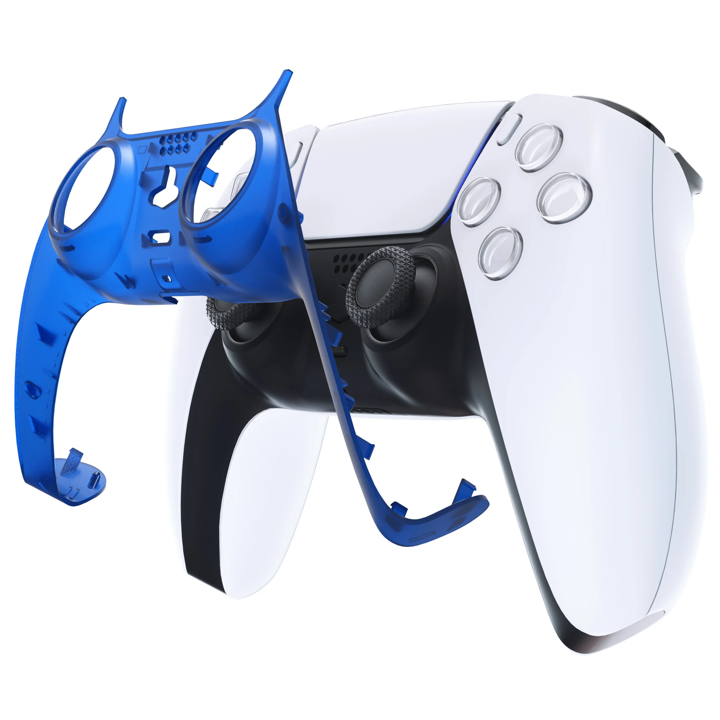 eXtremeRate Replacement Decorative Trim Shell with Accent Rings Compatible with PS5 Controller BDM-010/020/030/040/050 - Clear Blue - Image 7