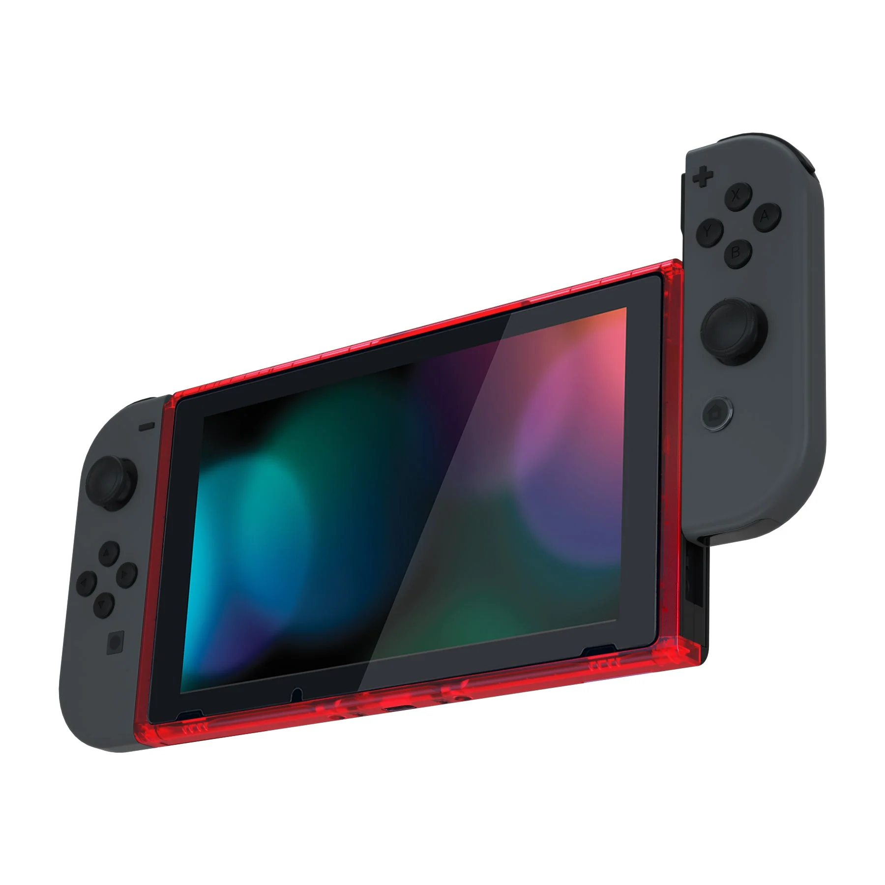 eXtremeRate DIY Replacement Housing Shell Front Frame with Volume Up Down Power Buttons for NS Switch Console - Clear Red - Image 5