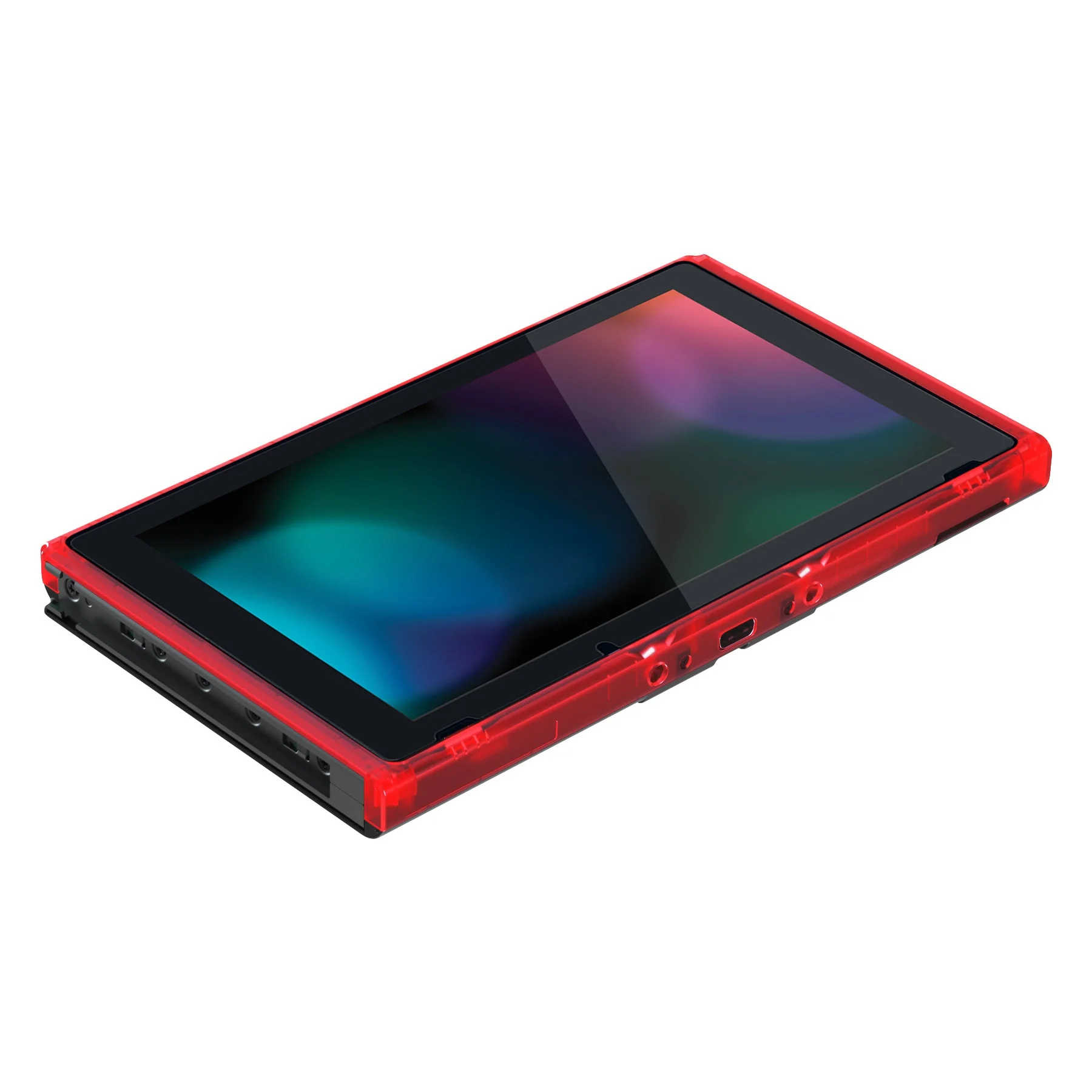 eXtremeRate DIY Replacement Housing Shell Front Frame with Volume Up Down Power Buttons for NS Switch Console - Clear Red - Image 6