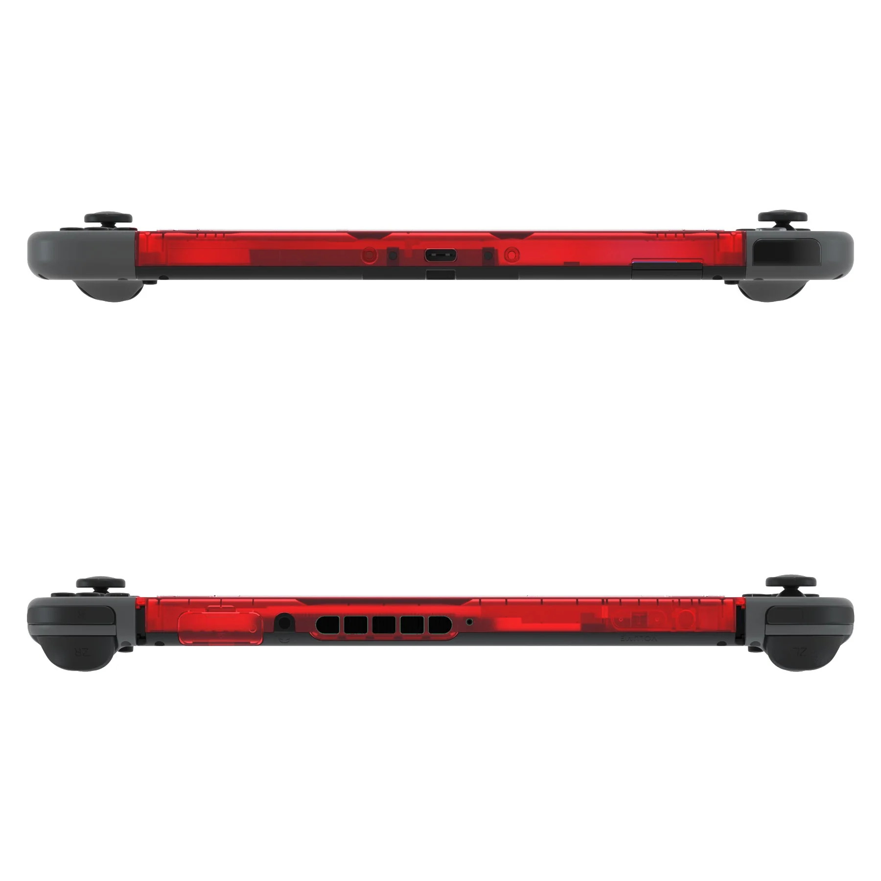 eXtremeRate DIY Replacement Housing Shell Front Frame with Volume Up Down Power Buttons for NS Switch Console - Clear Red - Image 7