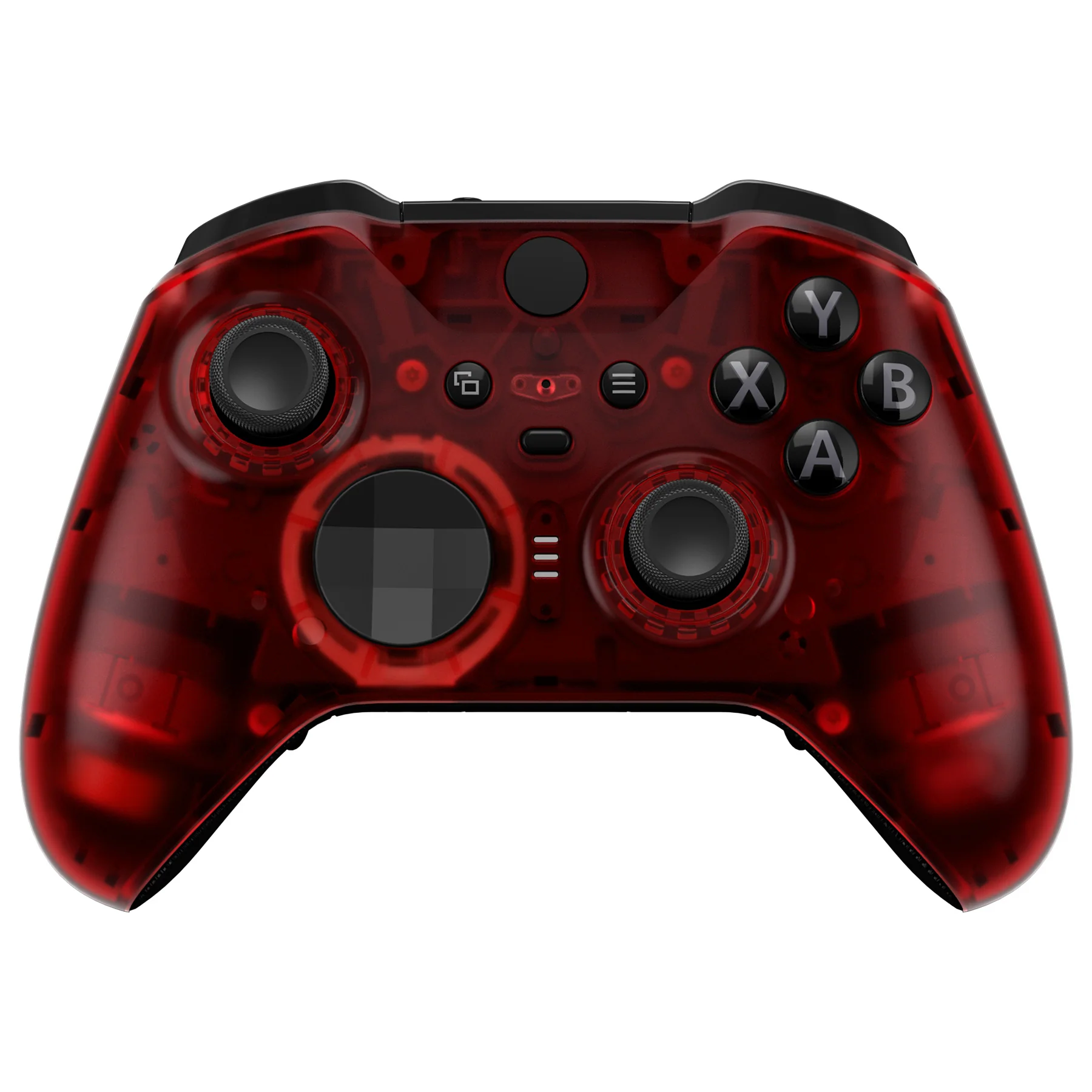 eXtremeRate Replacement Front Housing Shell Case with Accent Rings for Xbox One Elite Series 2 & Elite 2 Core Controller (Model 1797) - Clear Red - Image 2
