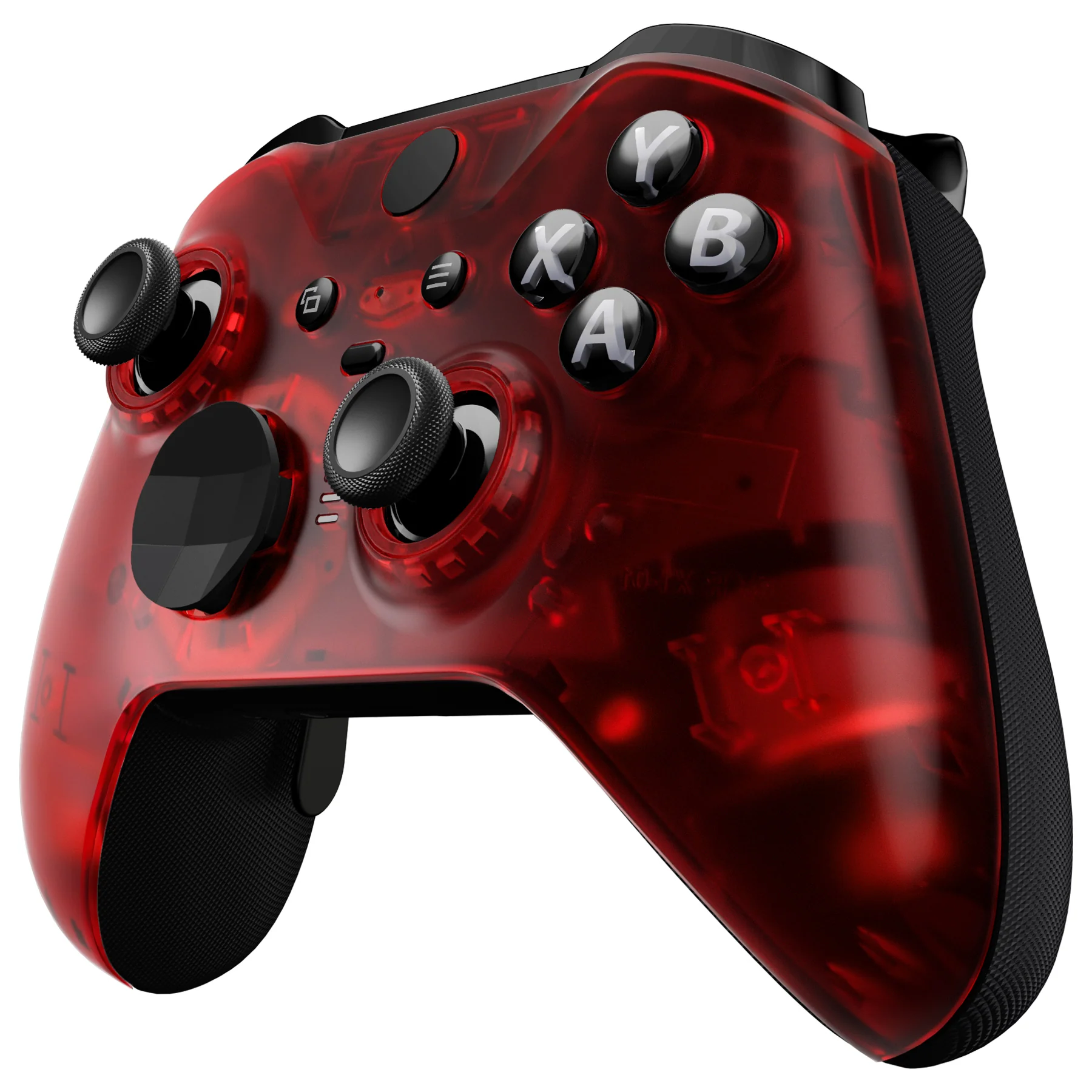 eXtremeRate Replacement Front Housing Shell Case with Accent Rings for Xbox One Elite Series 2 & Elite 2 Core Controller (Model 1797) - Clear Red - Image 5