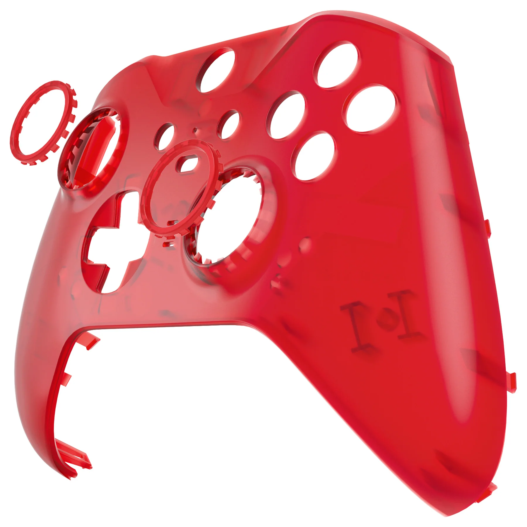 eXtremeRate Replacement Front Housing Shell Case with Accent Rings for Xbox One Elite Series 2 & Elite 2 Core Controller (Model 1797) - Clear Red - Image 9