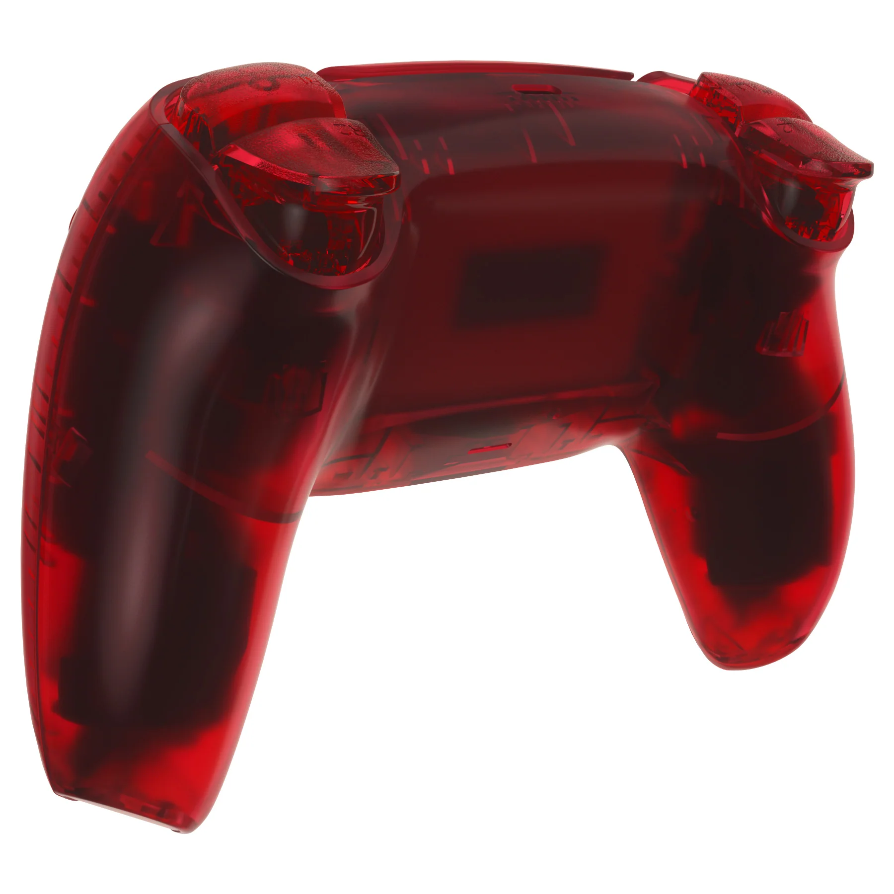eXtremeRate Replacement Full Set Shells with Buttons Compatible with PS5 Controller BDM-030/040/050 - Clear Red - Image 5