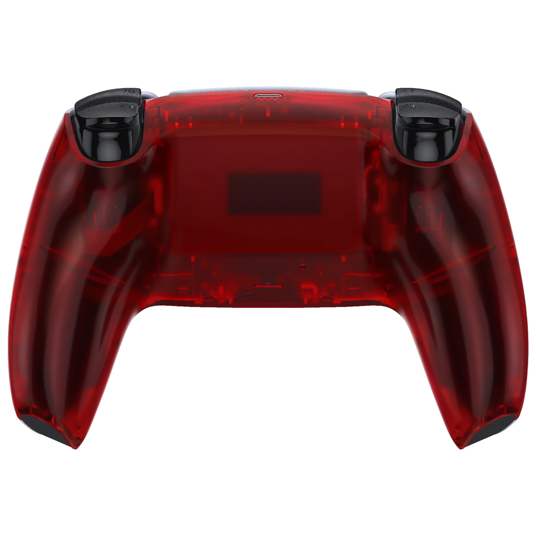 eXtremeRate Replacement Back Housing Bottom Shell Compatible with PS5 Controller BDM-010/020/030/040/050 - Clear Red - Image 2