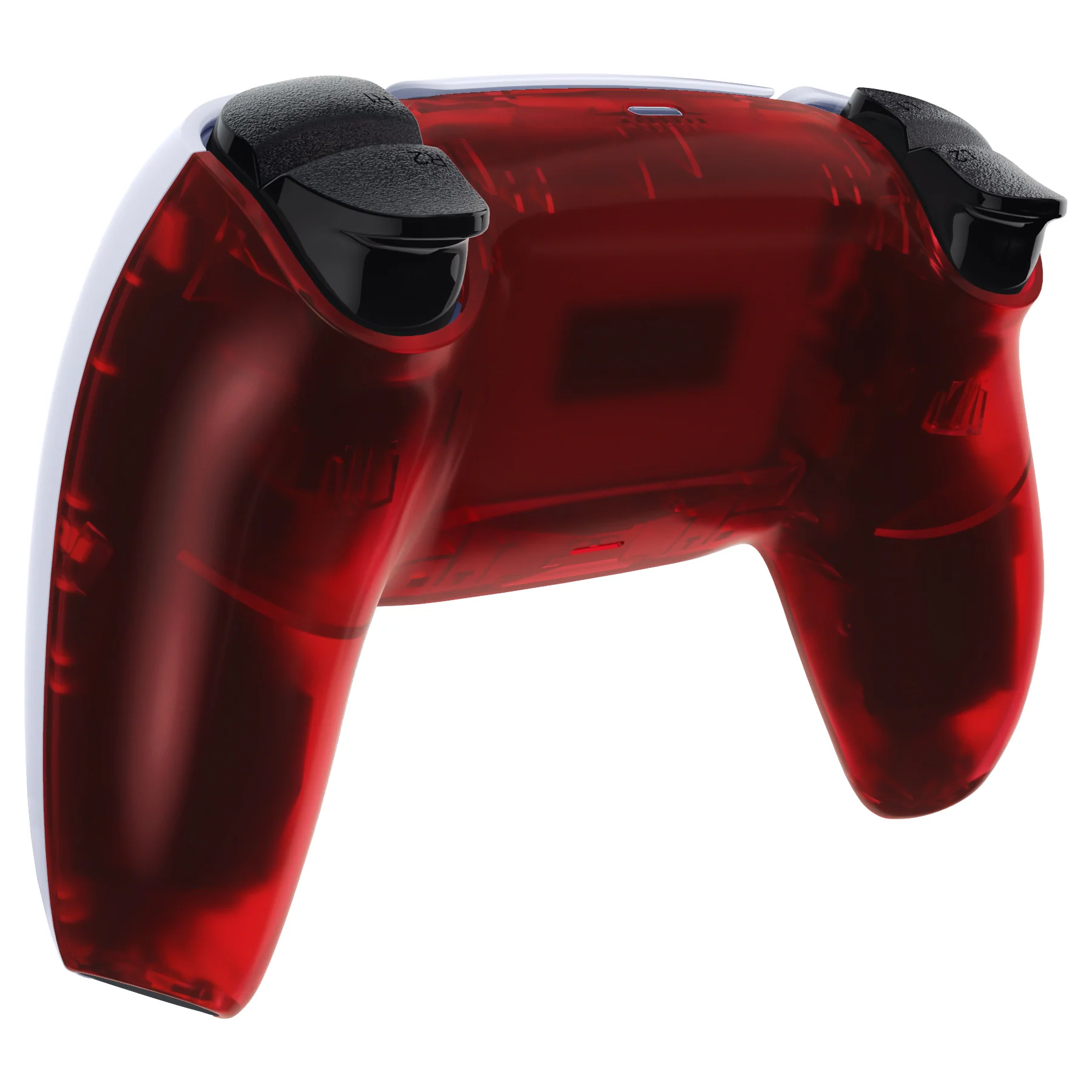 eXtremeRate Replacement Back Housing Bottom Shell Compatible with PS5 Controller BDM-010/020/030/040/050 - Clear Red - Image 4