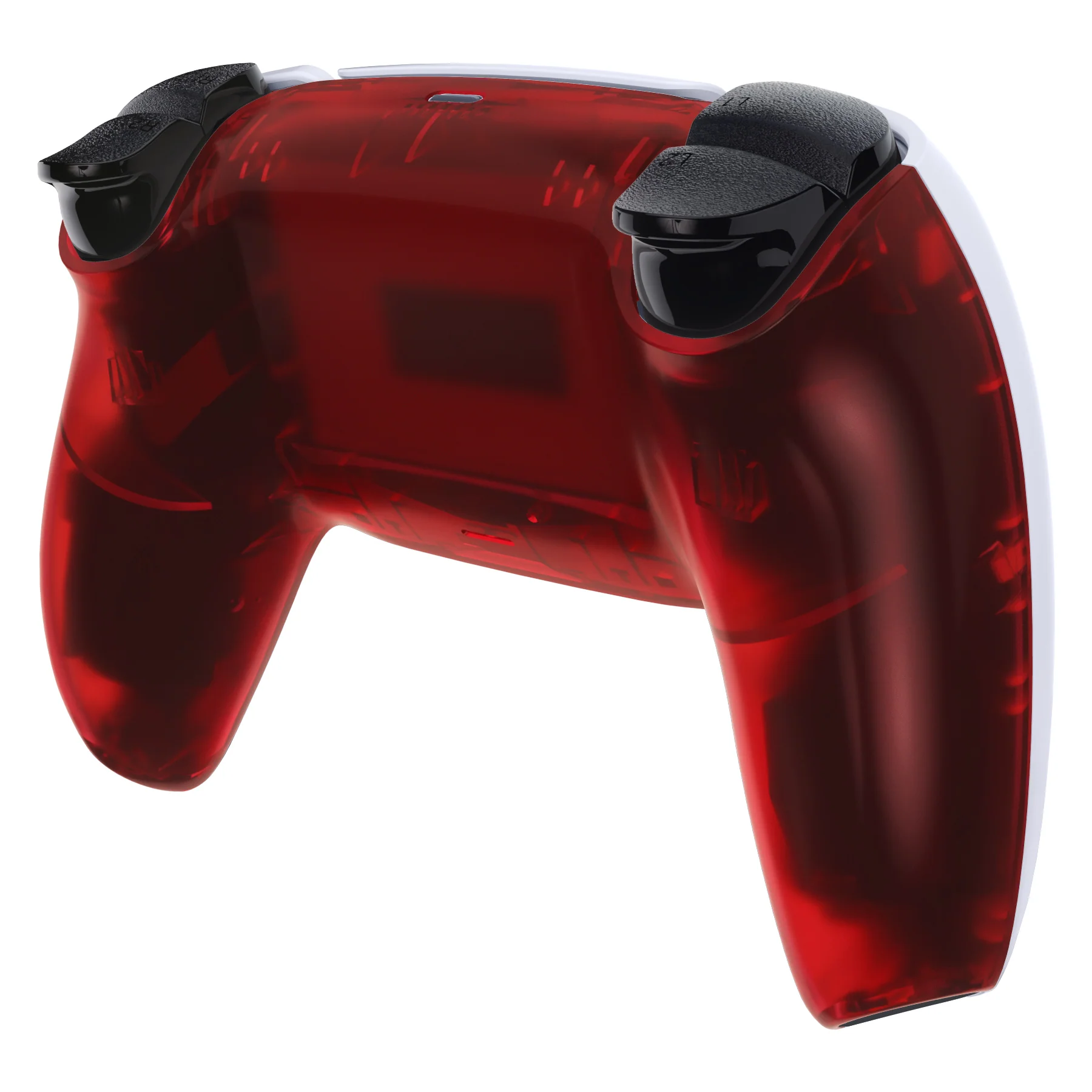 eXtremeRate Replacement Back Housing Bottom Shell Compatible with PS5 Controller BDM-010/020/030/040/050 - Clear Red - Image 5
