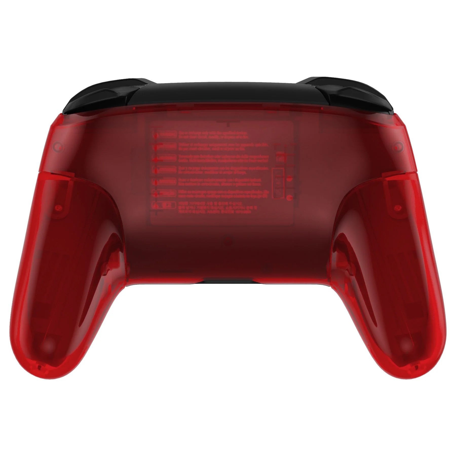 eXtremeRate Octagonal Gated Sticks Design Replacement Full Set Shell Faceplate Backplate Handles for Nintendo Switch Pro - Clear Red - Image 9