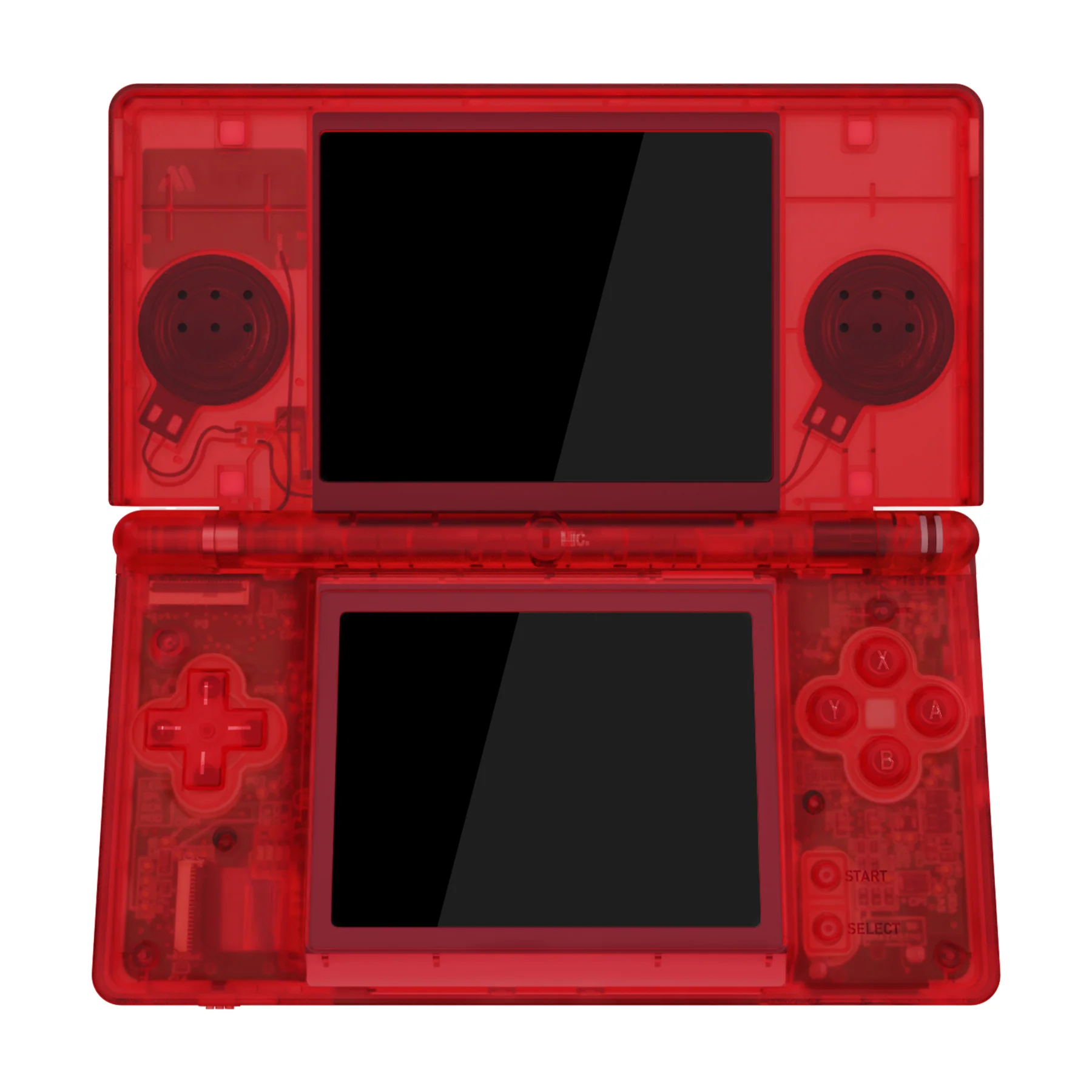 eXtremeRate Replacement Full Housing Shell & Buttons with Screen Lens for Nintendo DS Lite NDSL - Clear Red - Image 3