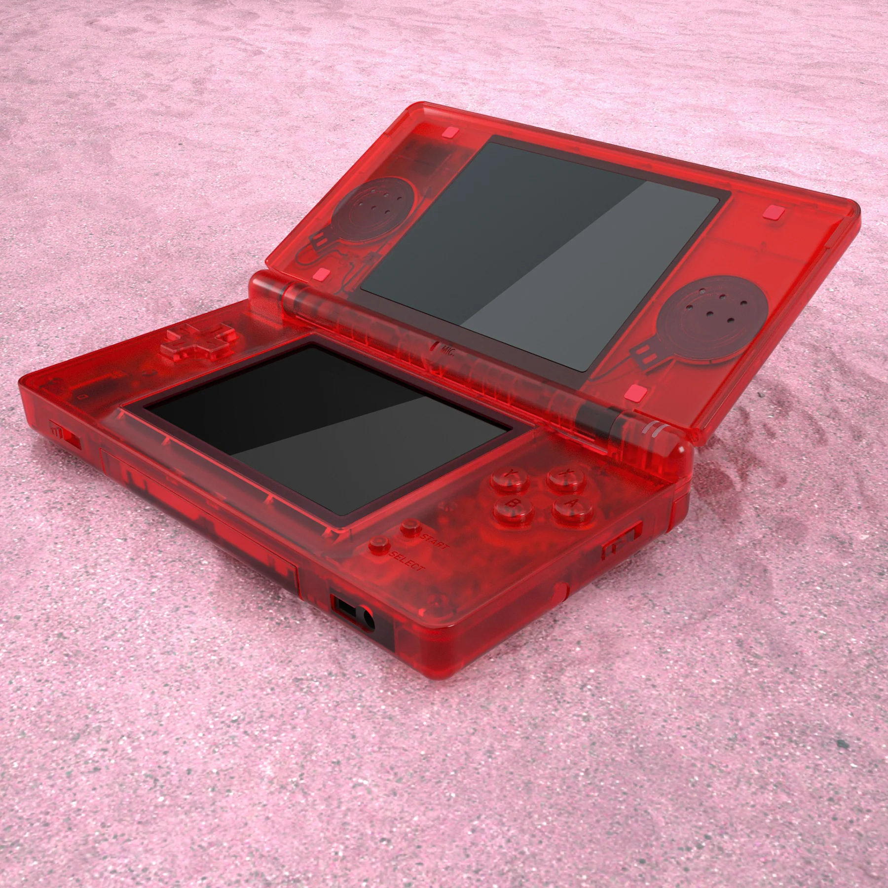 eXtremeRate Replacement Full Housing Shell & Buttons with Screen Lens for Nintendo DS Lite NDSL - Clear Red - Image 7