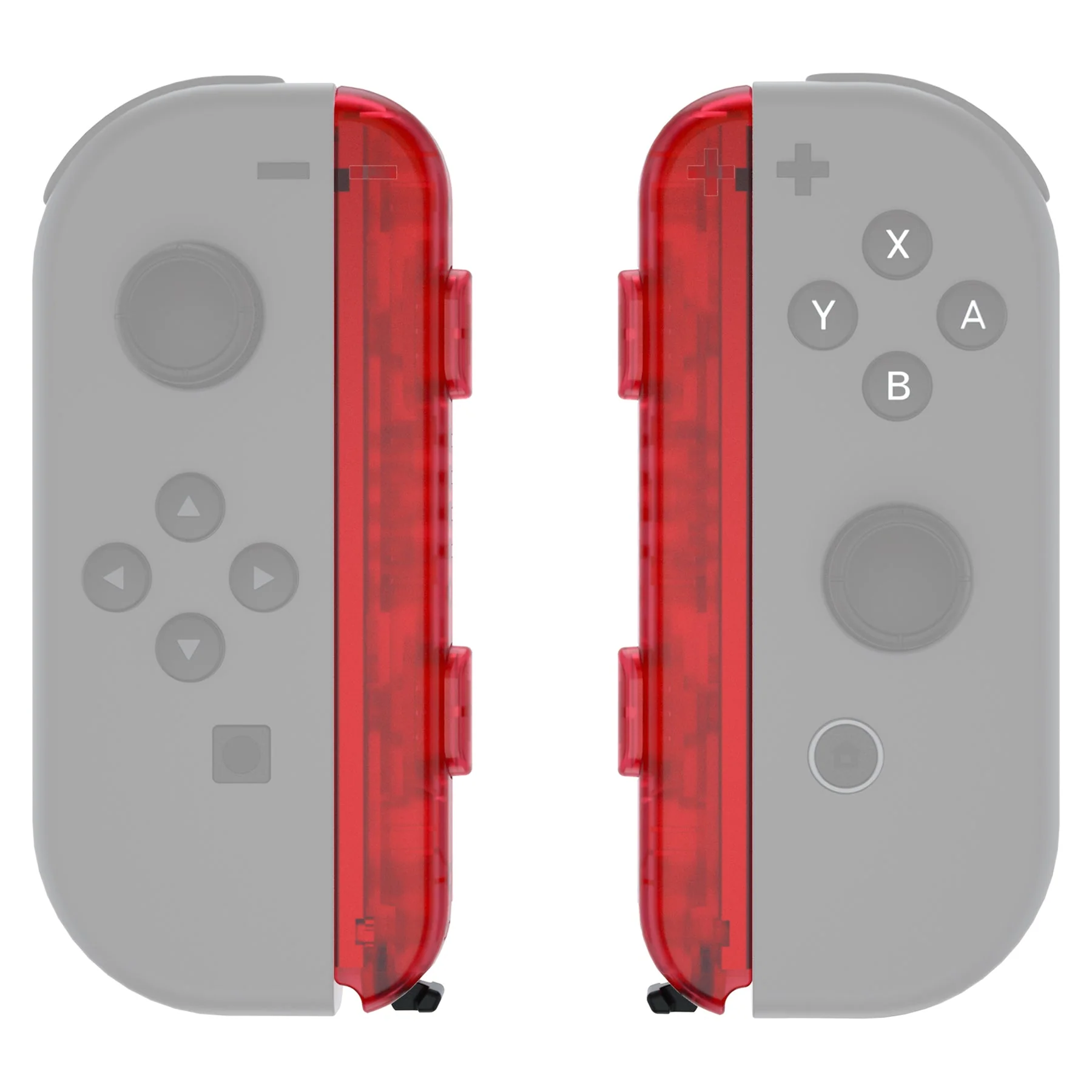 eXtremeRate 2 Pack Custom Replacement shell for Joycon Strap of NS Switch - Clear Red - Image 3
