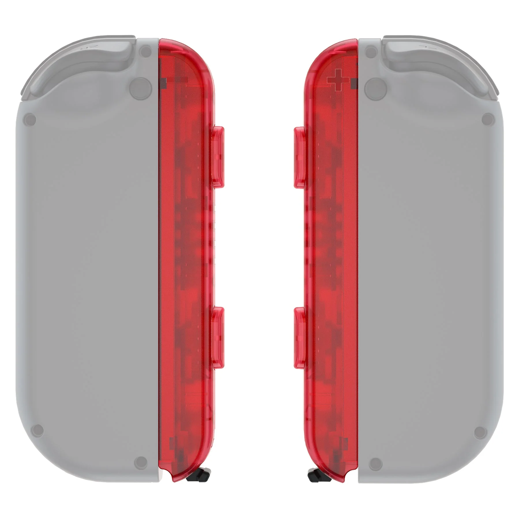 eXtremeRate 2 Pack Custom Replacement shell for Joycon Strap of NS Switch - Clear Red - Image 4