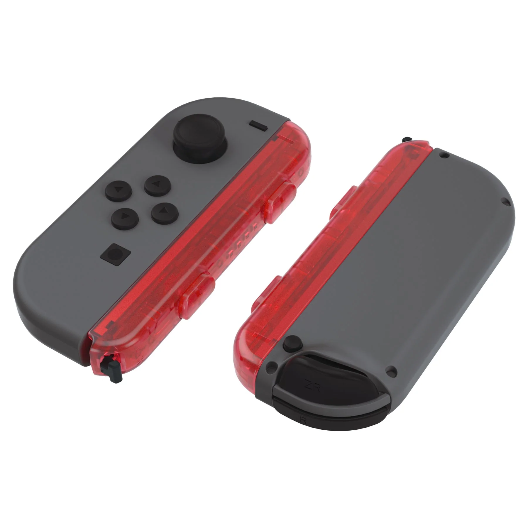 eXtremeRate 2 Pack Custom Replacement shell for Joycon Strap of NS Switch - Clear Red - Image 5