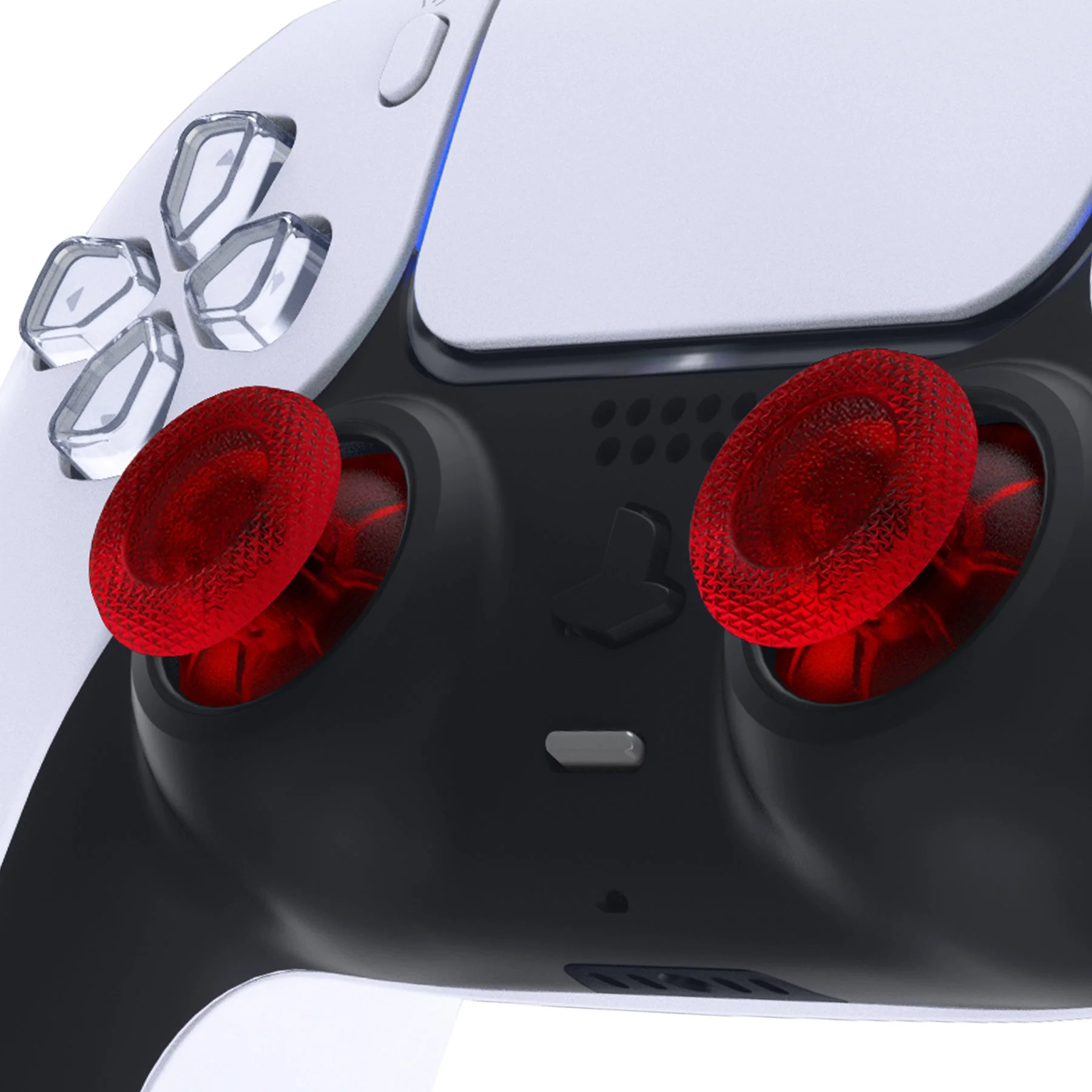 eXtremeRate Replacement Thumbsticks Analog Stick Joystick Compatible with PS5 & PS4 All Model Controller - Clear Red - Image 2