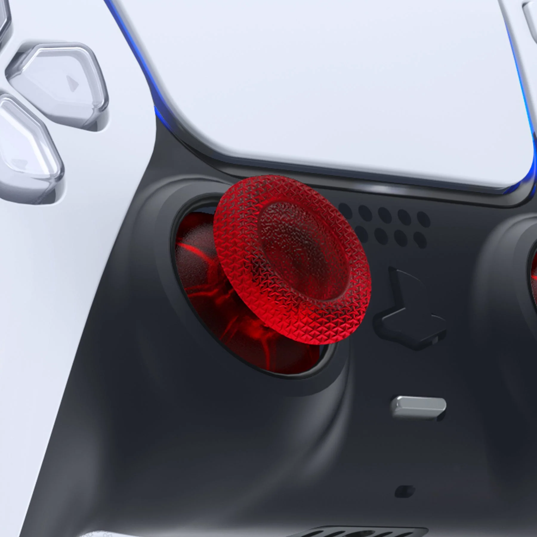 eXtremeRate Replacement Thumbsticks Analog Stick Joystick Compatible with PS5 & PS4 All Model Controller - Clear Red - Image 3